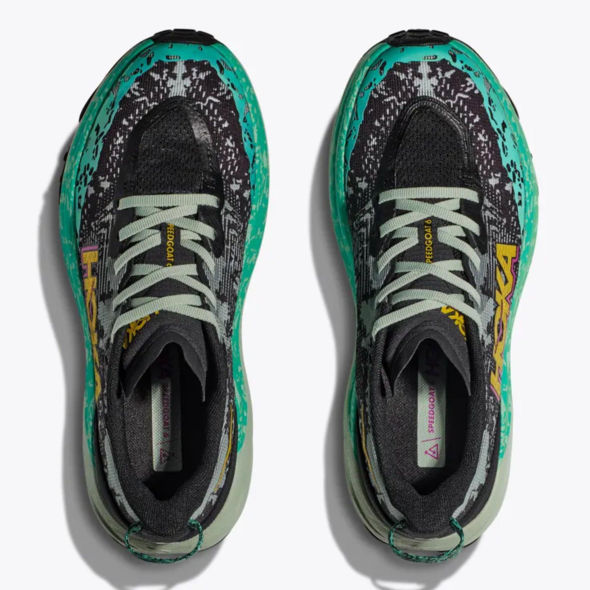 BLACK/ALOEVERA - Hoka - Speedgoat 6 Womens Trail Running Shoes - 3