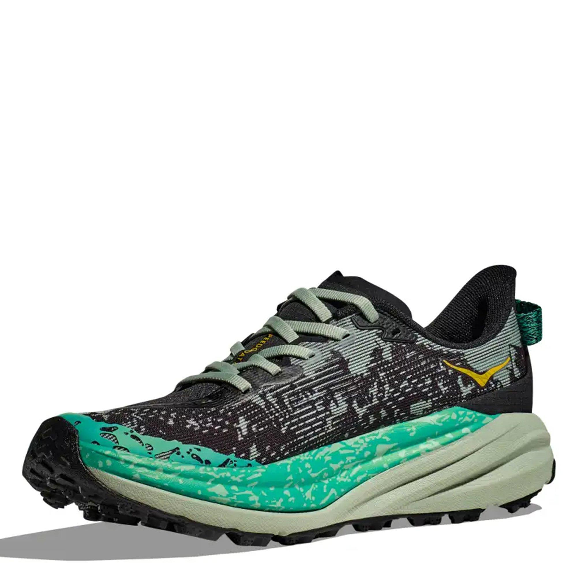 BLACK/ALOEVERA - Hoka - Speedgoat 6 Womens Trail Running Shoes - 6