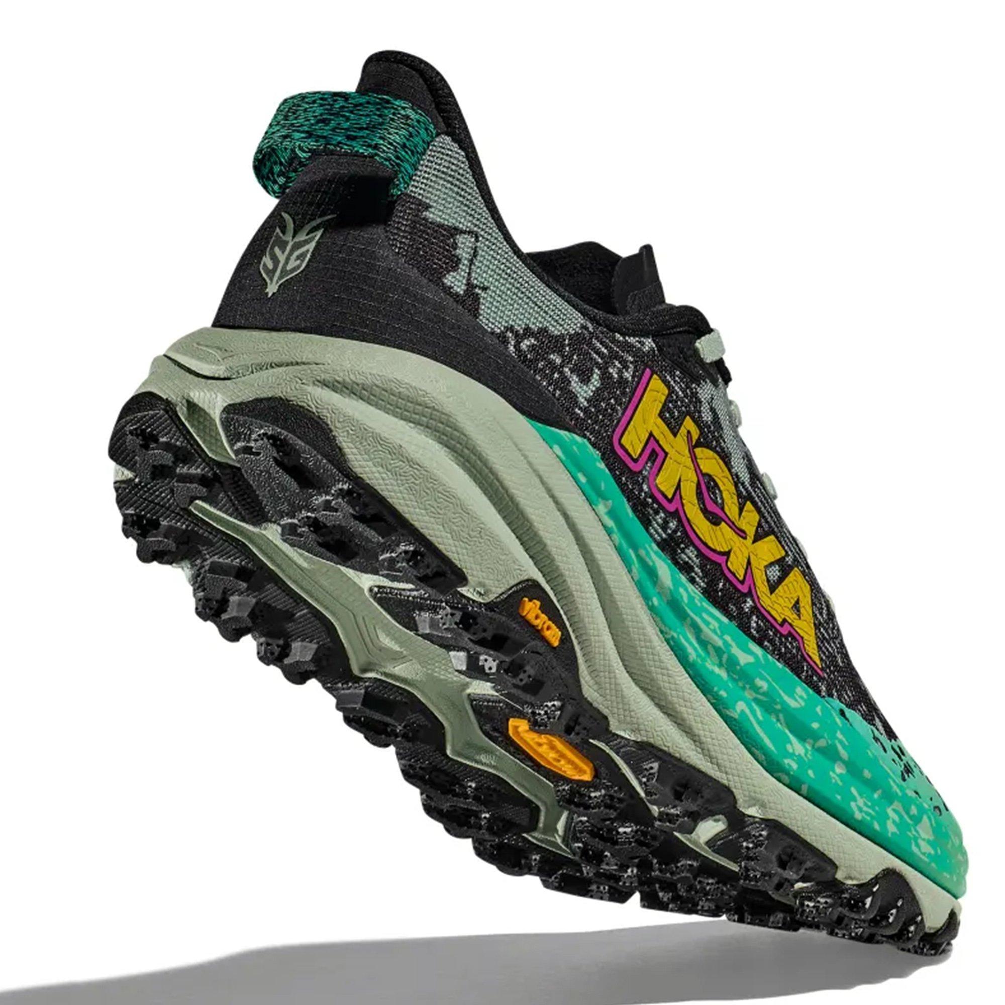 BLACK/ALOEVERA - Hoka - Speedgoat 6 Womens Trail Running Shoes - 7