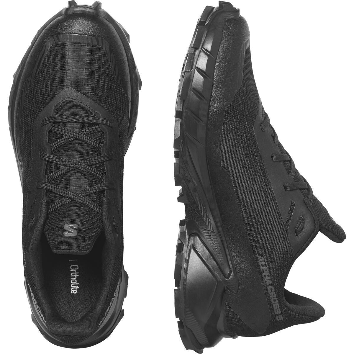 Black/Black - Salomon - Alphacross 5 GTX Women's Running Shoes - 5