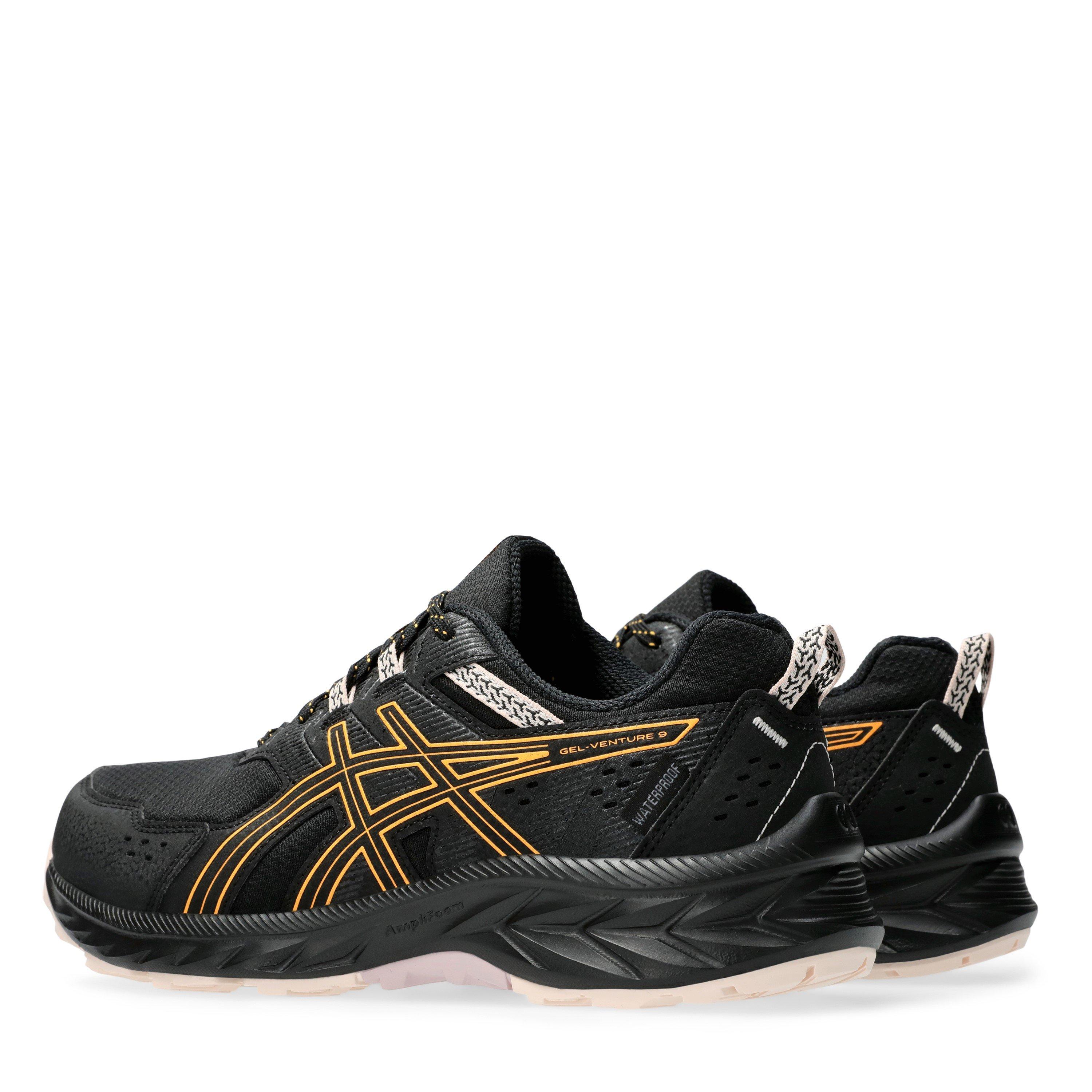 Preto/Laranja - Asics - GEL-Venture 9 Waterproof Women's Trail Running Shoes - 5