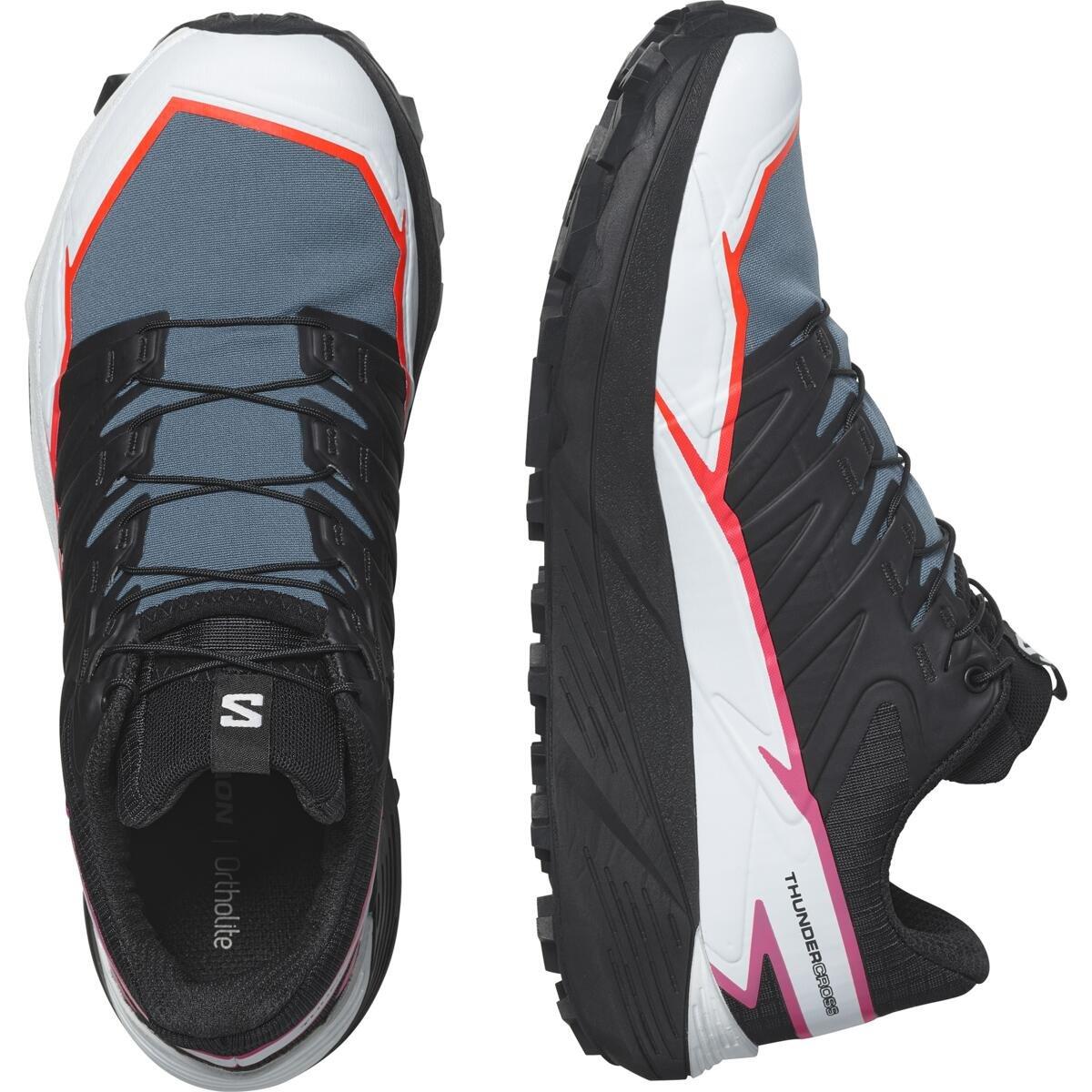 Zwart/Blauw - Salomon - Thundercross Ladie's Trail Running Shoes - 5