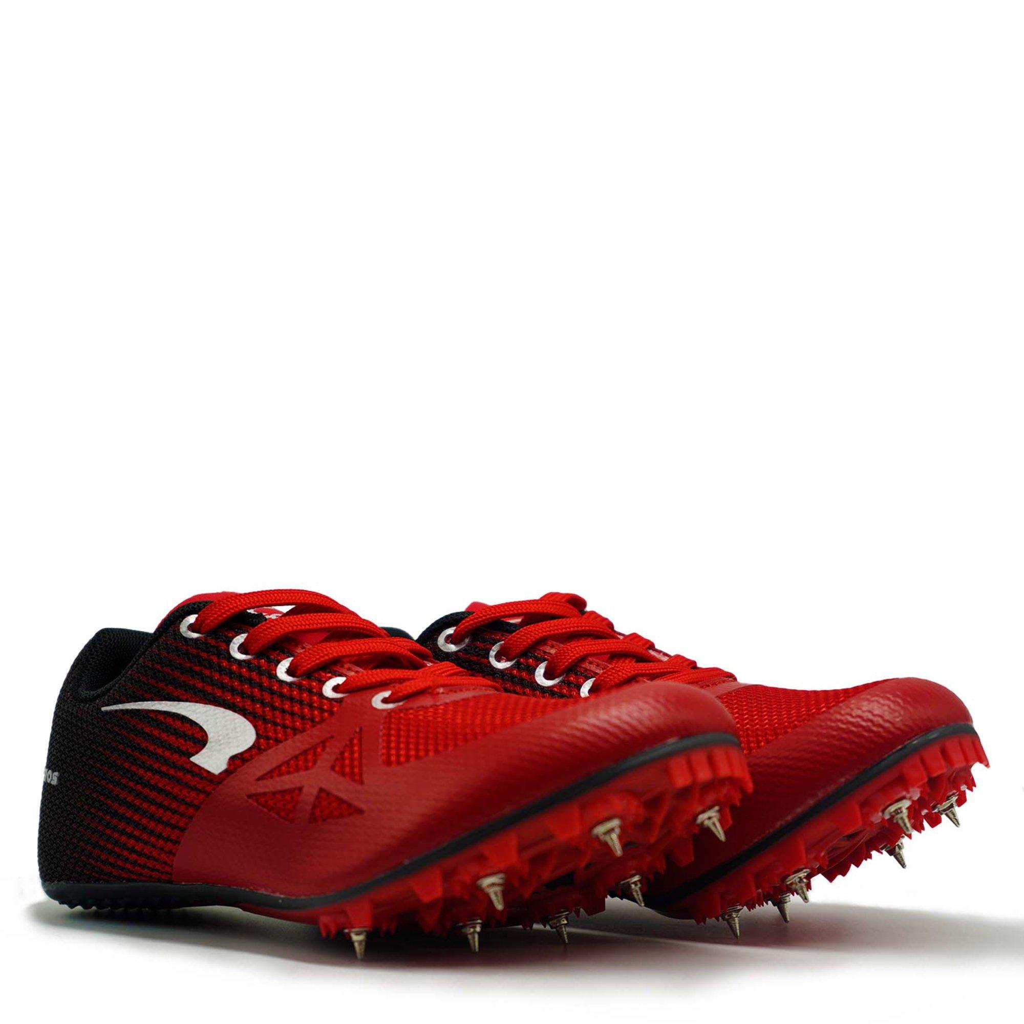 RED/ SILVER - Kronos - Kids' Flad Track Running Spikes - 4