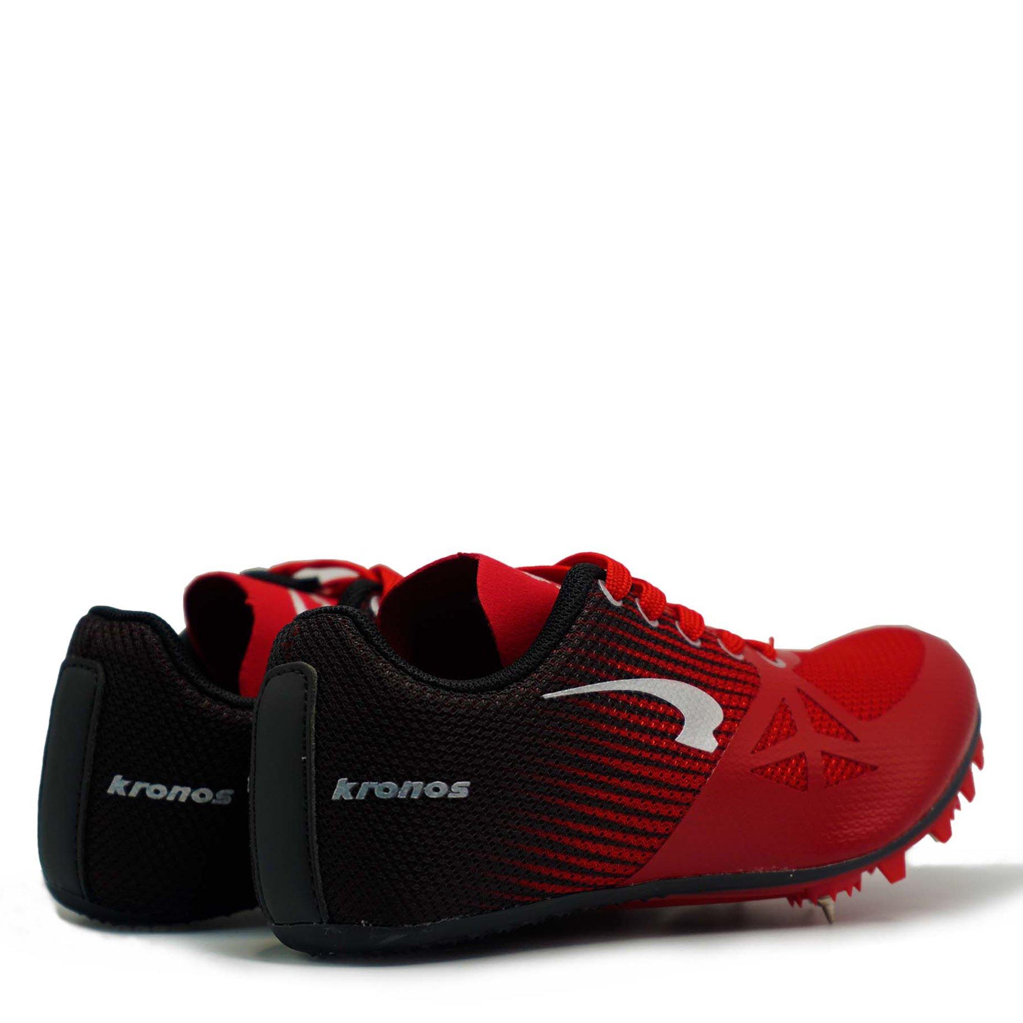RED/ SILVER - Kronos - Kids' Flad Track Running Spikes - 5