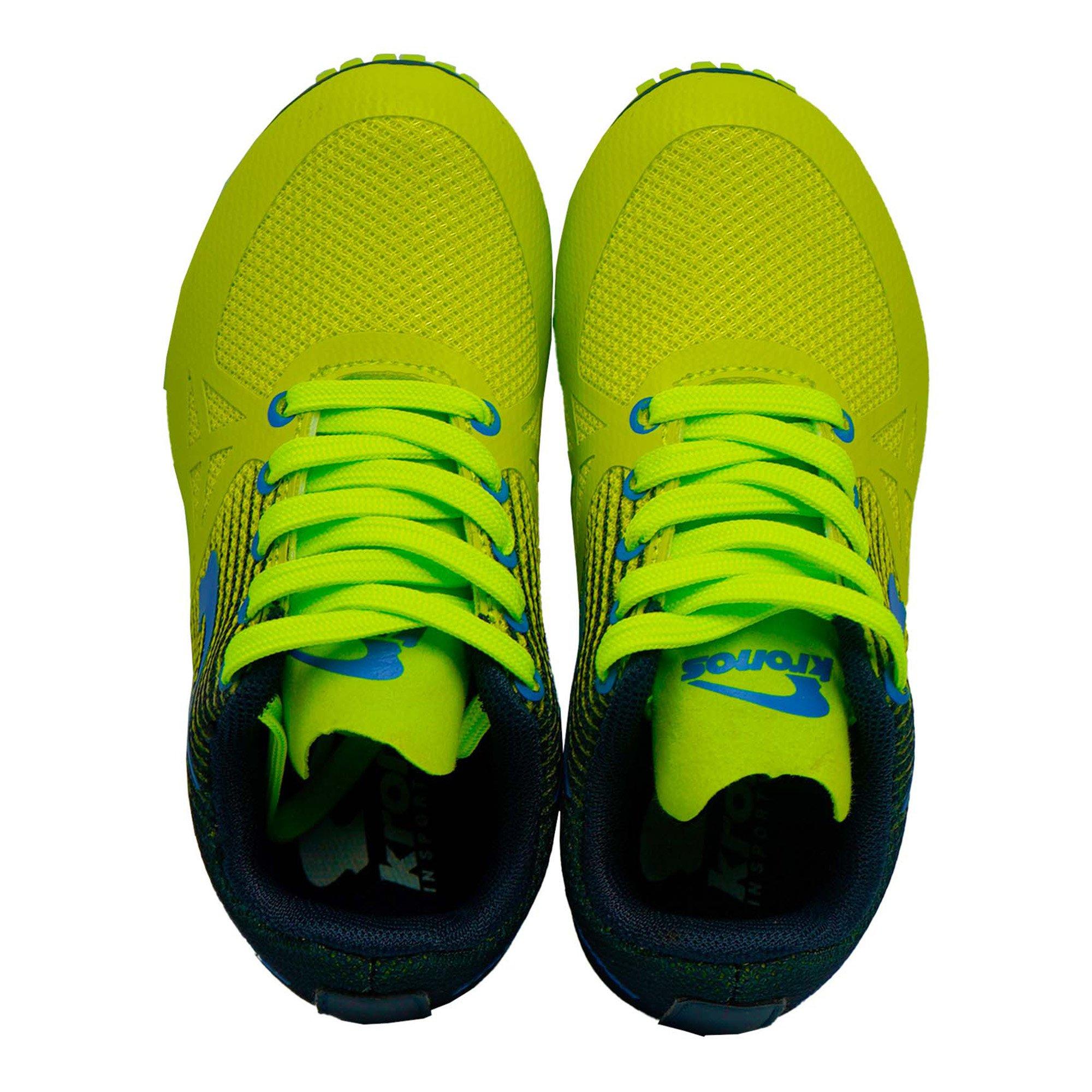 N.GREEN/ BLUE - Kronos - Kids' Flad Track Running Spikes - 6