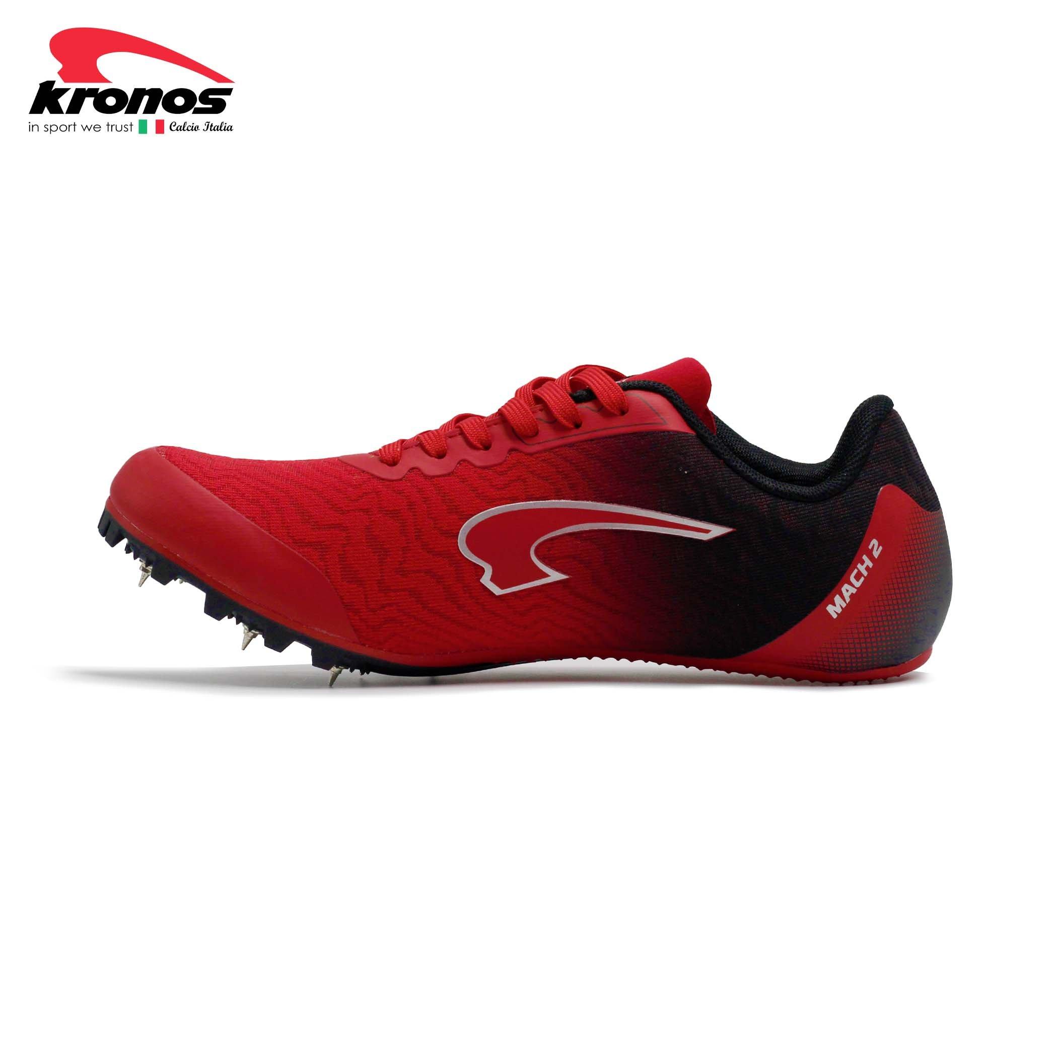 RED/BLACK - Kronos - Mach 2 Junior Track Running Spikes - 2