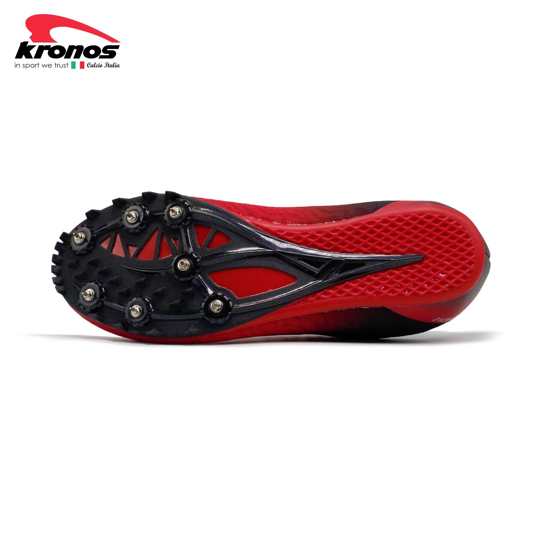 RED/BLACK - Kronos - Mach 2 Junior Track Running Spikes - 3