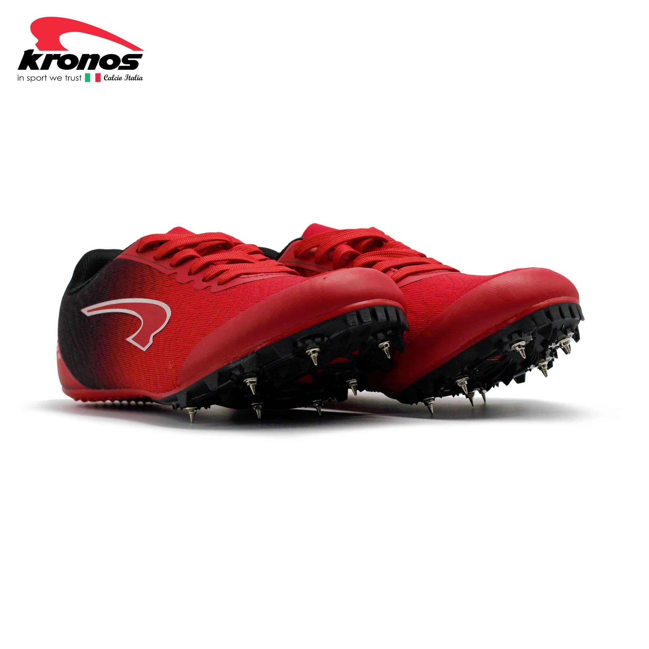RED/BLACK - Kronos - Mach 2 Junior Track Running Spikes - 4