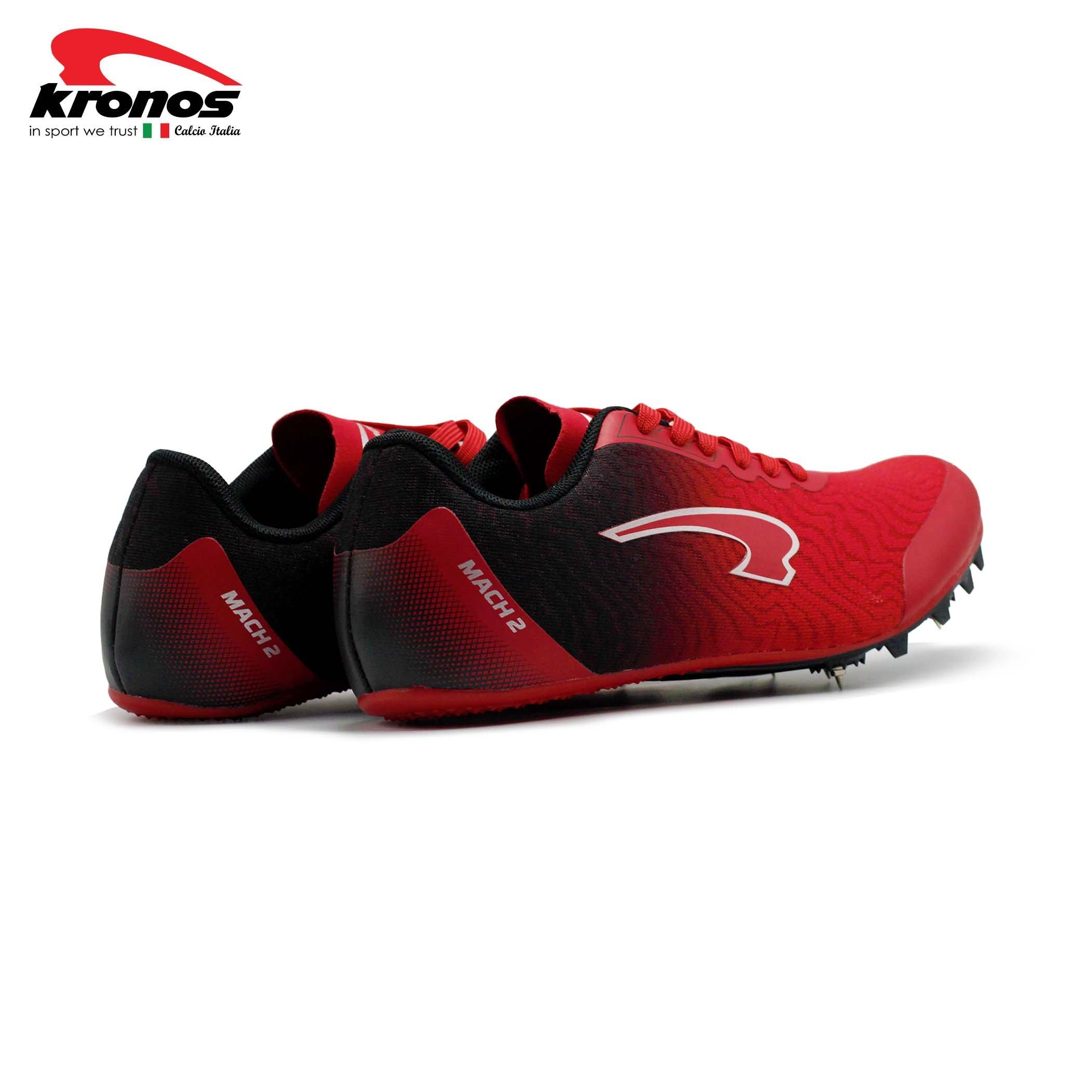 RED/BLACK - Kronos - Mach 2 Junior Track Running Spikes - 5