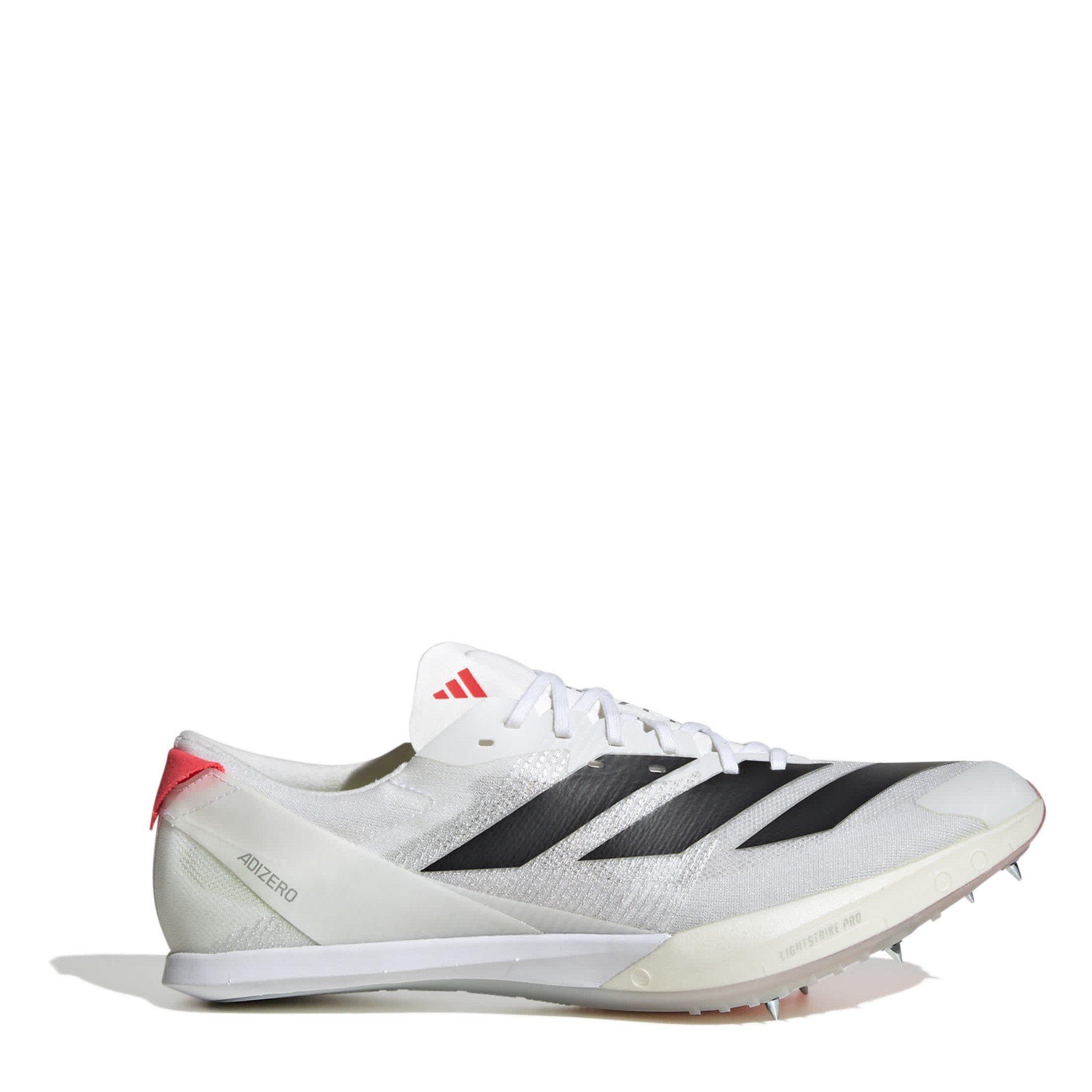 Adidas  Adults Adizero Finesse Track Running Spikes - White/Black/Red - 13 (48.7)