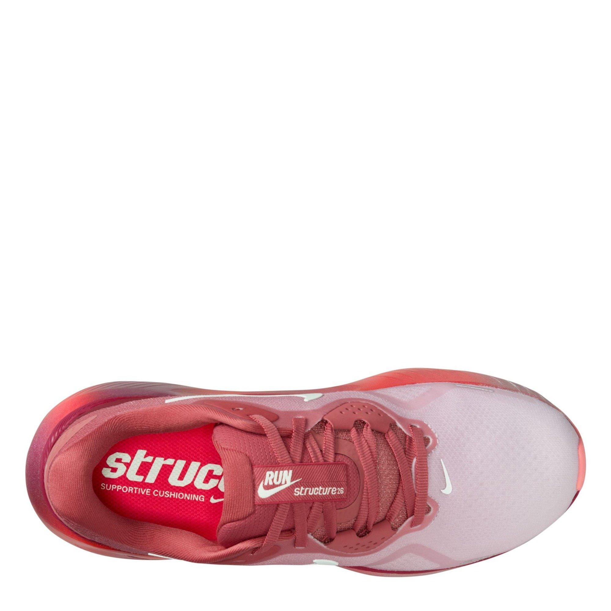 RED - Nike - Women's Structure 26 Everyday Stable Road Running Shoes - 10