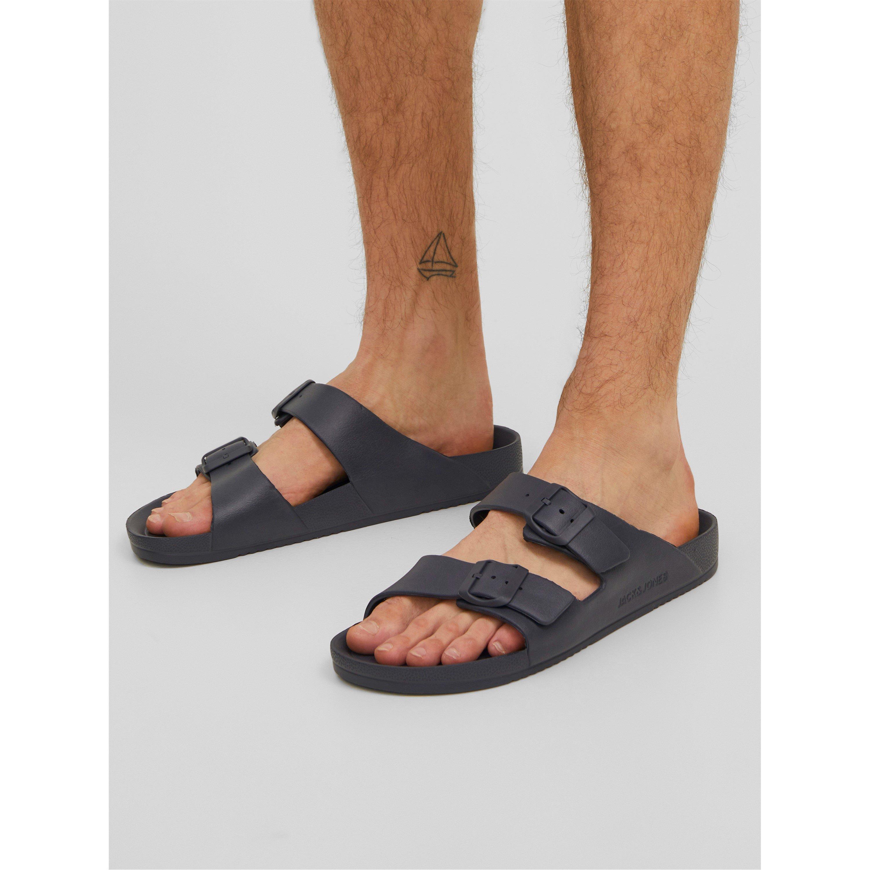 Anthracite - Jack and Jones - Pisa Moulded Flat Sandals - 5