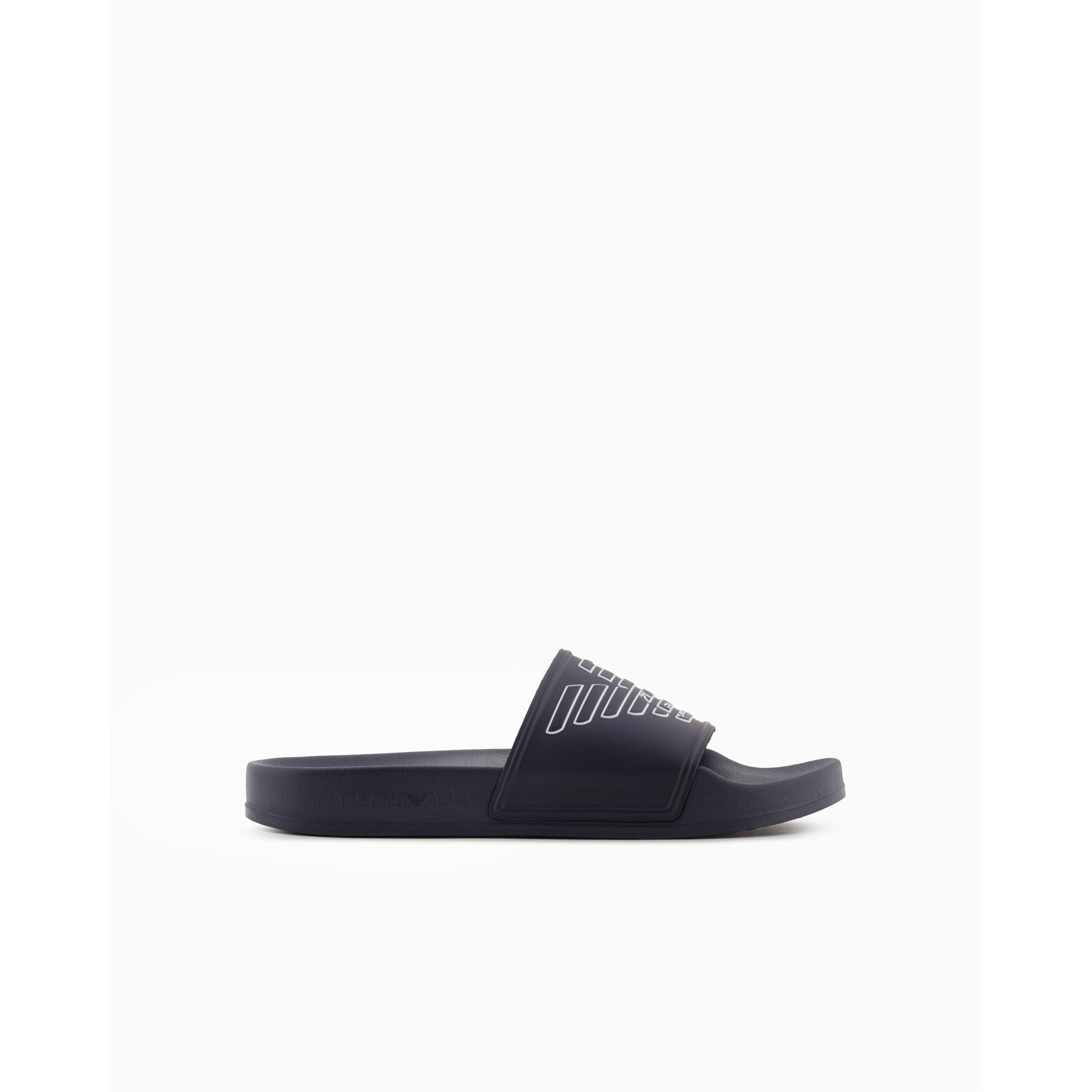 Blue/White - Emporio Armani - Men's Eagle Pool Sliders - 2