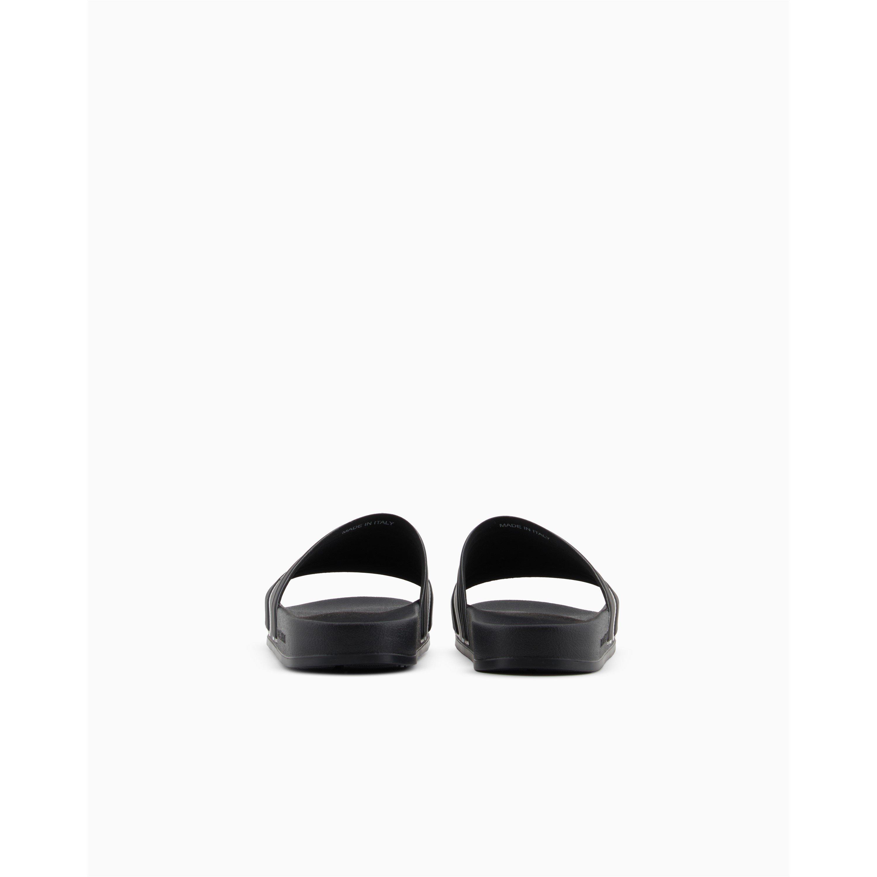 Blk/Blk/Wht - Emporio Armani - Men's Tape Logo Sliders - 3