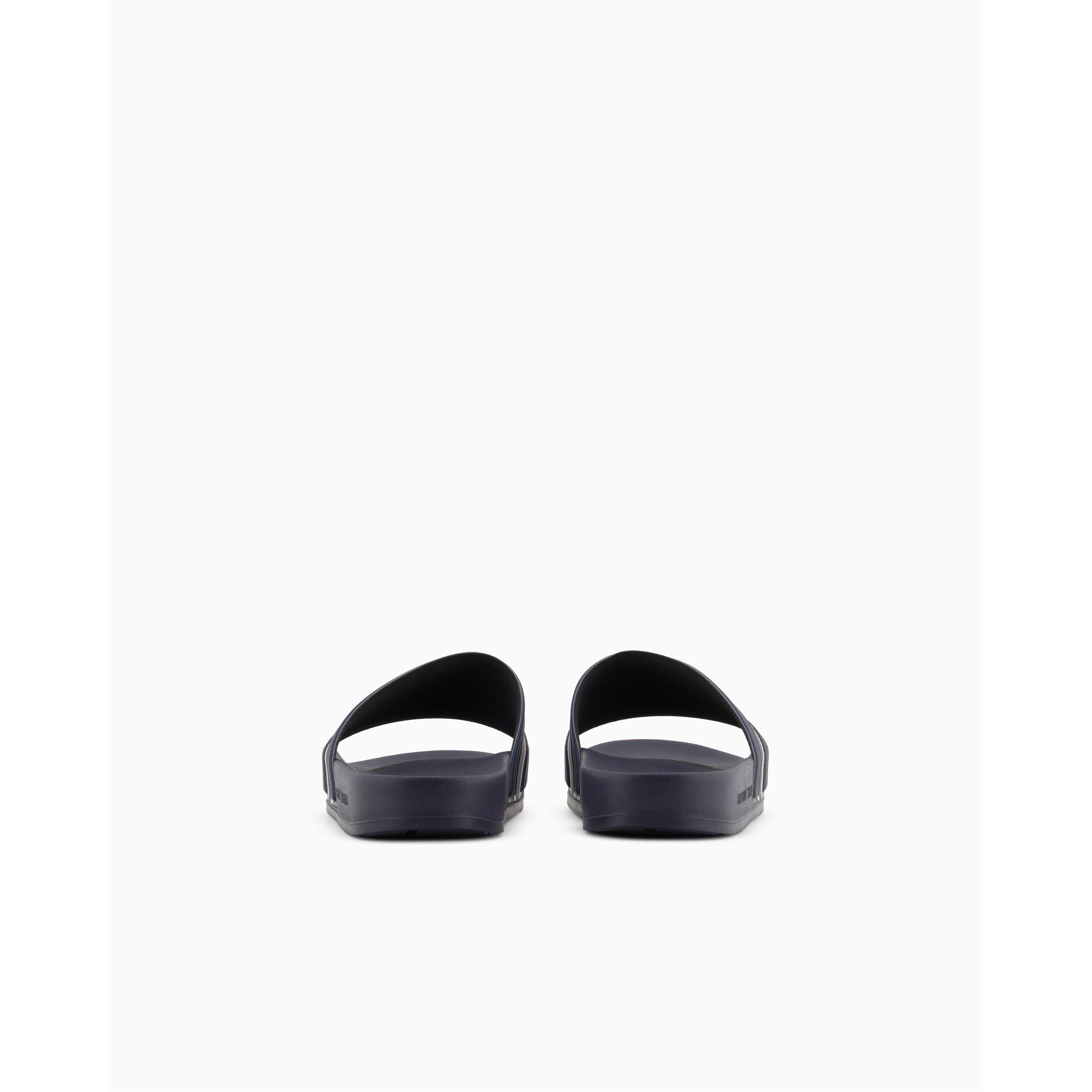 Blu/Blk/Wht - Emporio Armani - Men's Tape Logo Sliders - 3