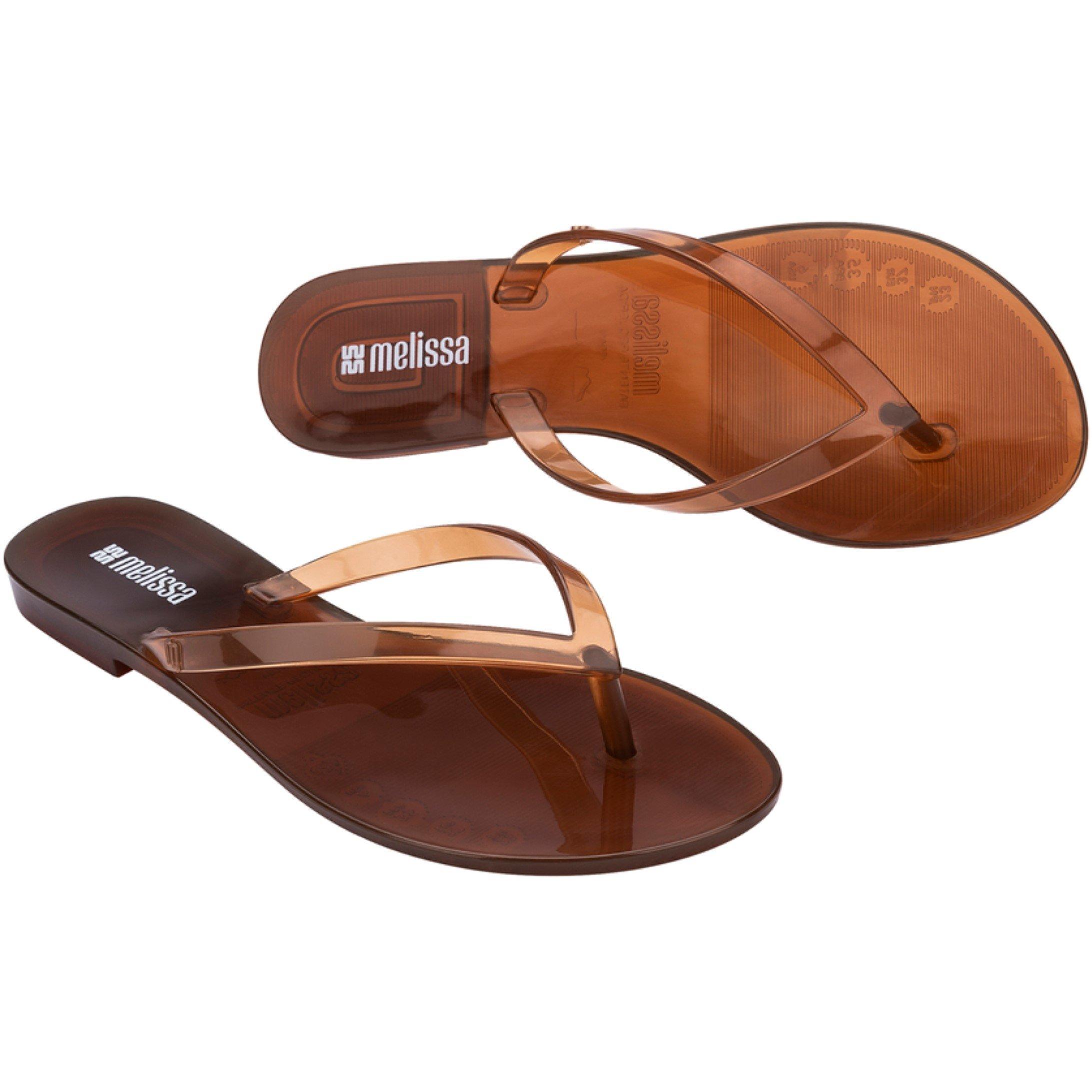 Brown - Melissa - Women's Harmonic Jelly Flip Flops - 5