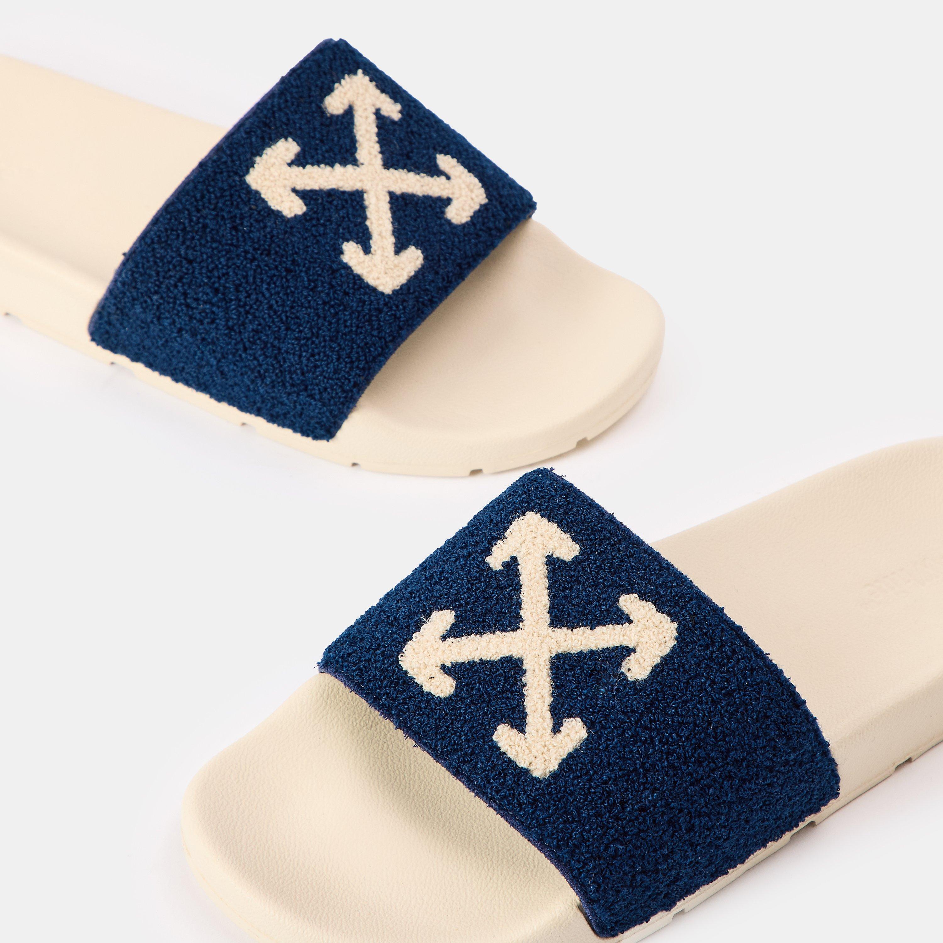 Blue/Bone - Off White - Off Terry Slider Sn54 - 3