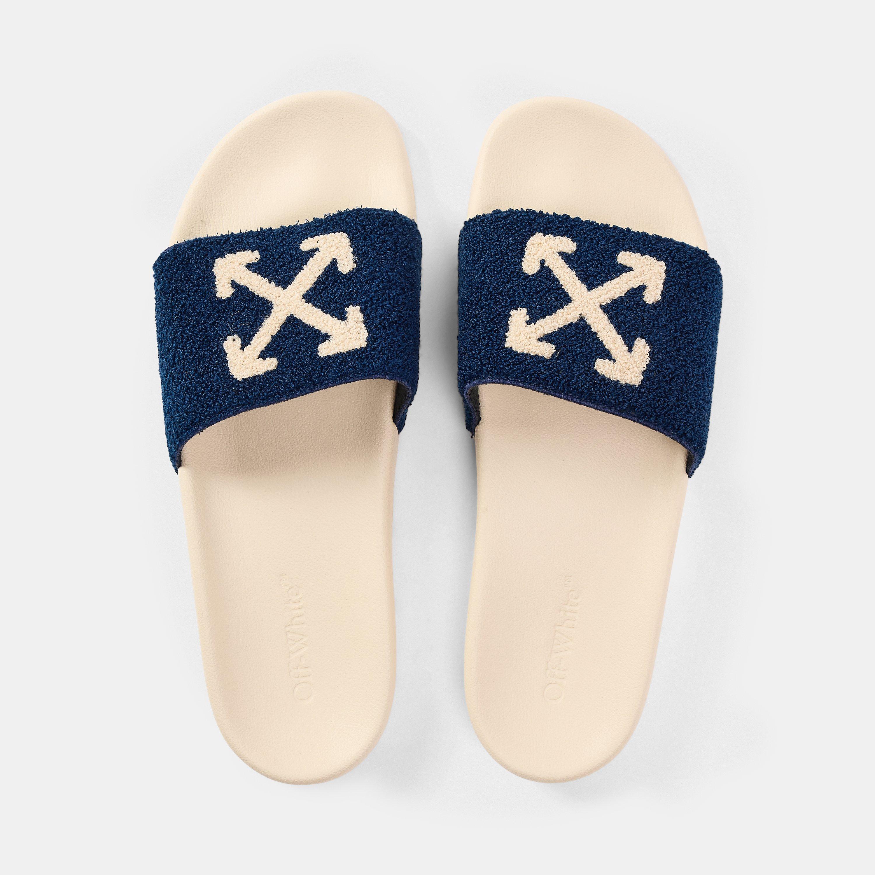 off white sliders blue