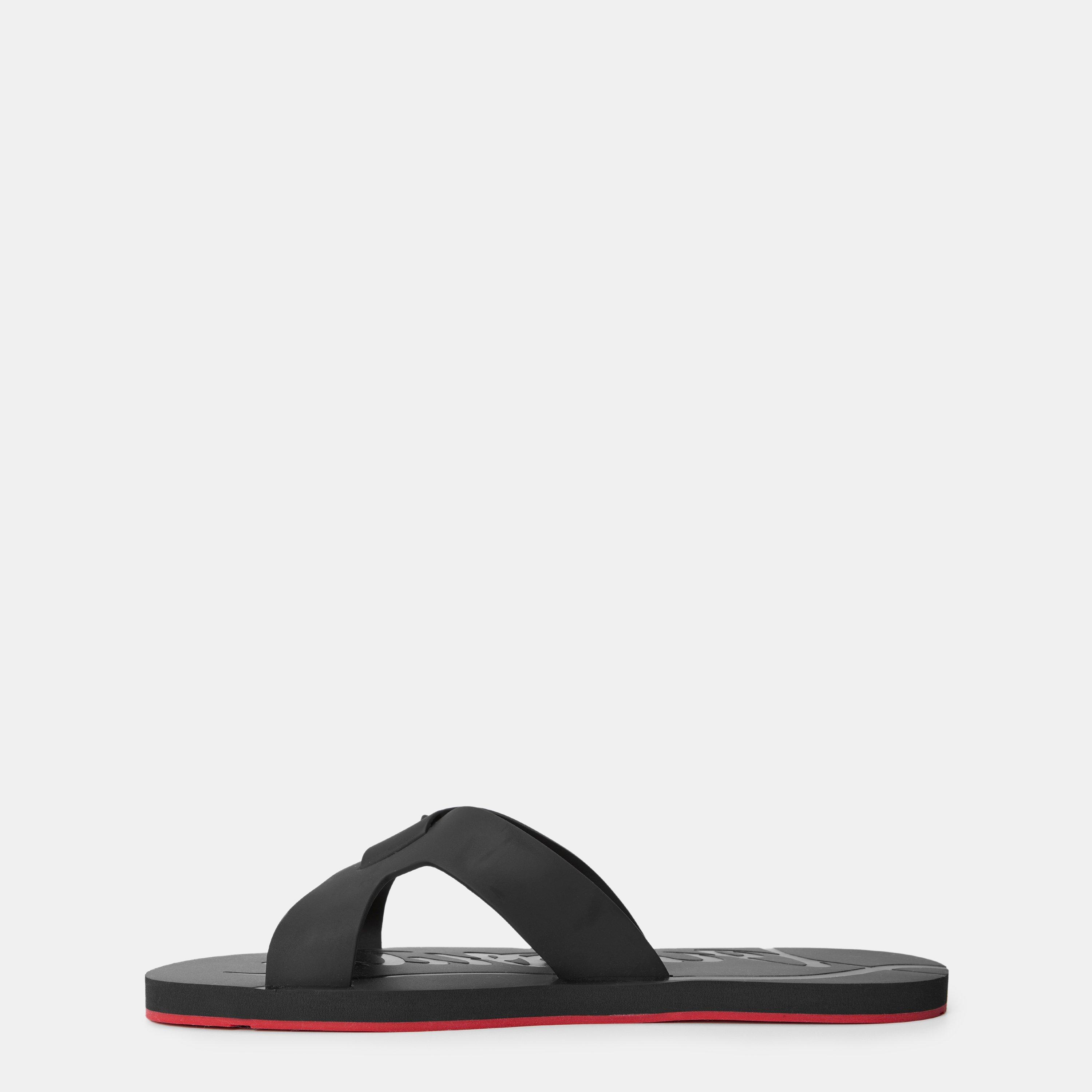 Black - Christian Louboutin - Loubi Cross Slides - 2