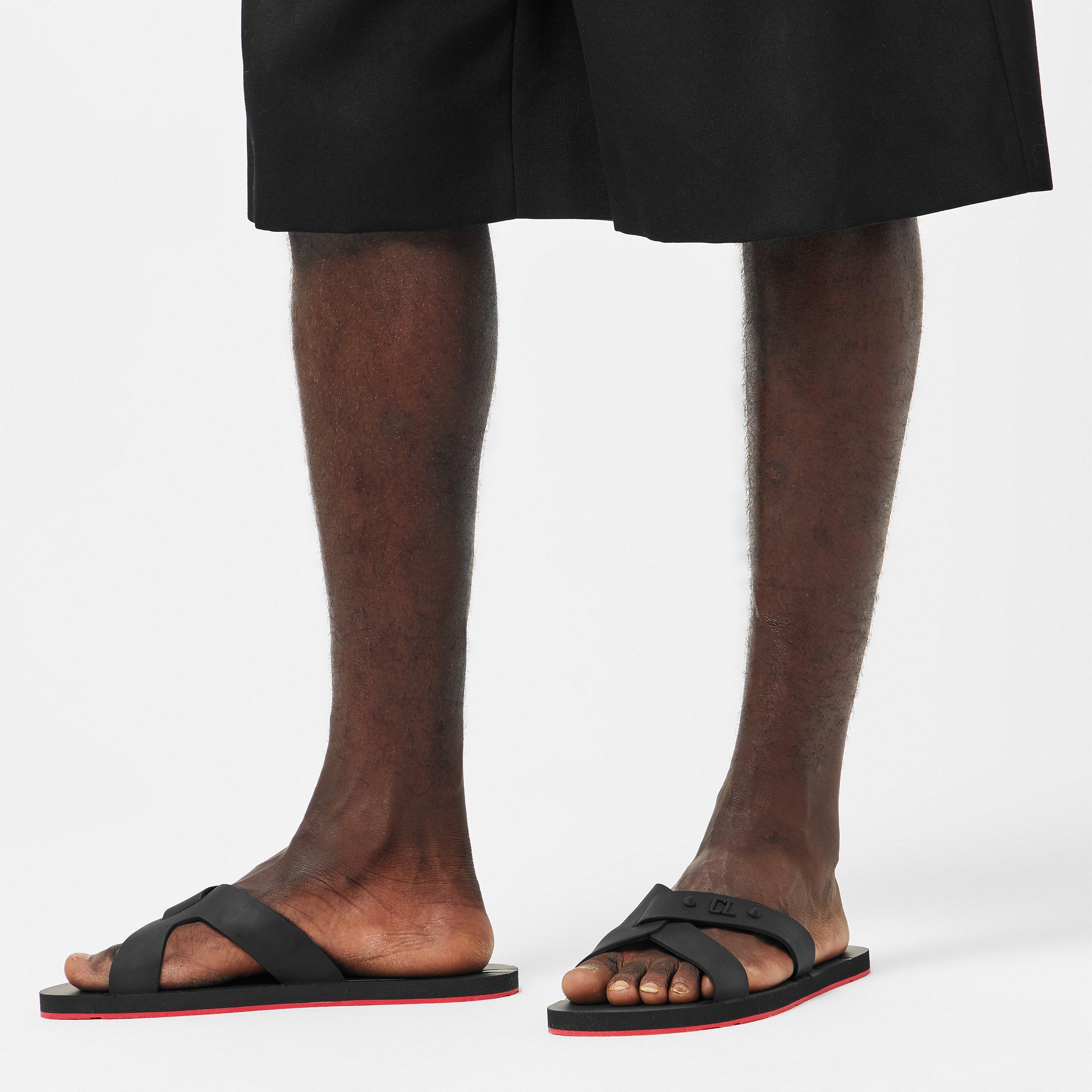 Black - Christian Louboutin - Loubi Cross Slides - 3
