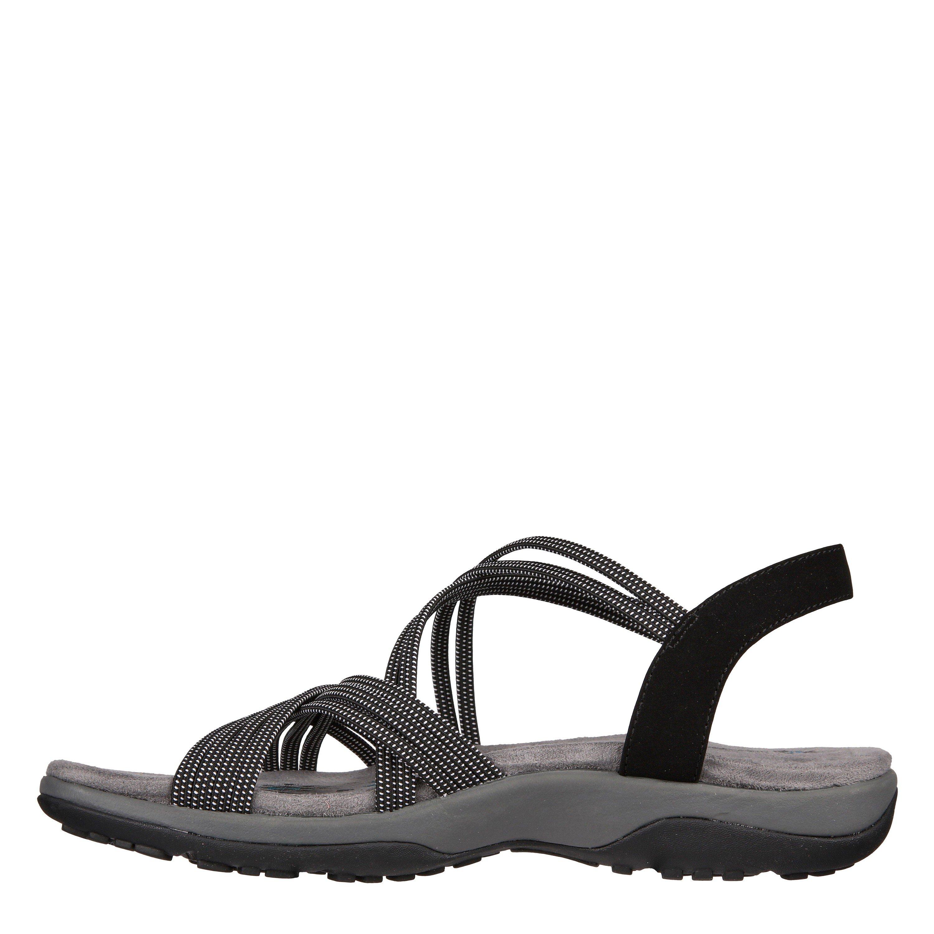Black - Skechers - Skechers Reggae Slim - Turn It Up Flat Sandals Womens - 2