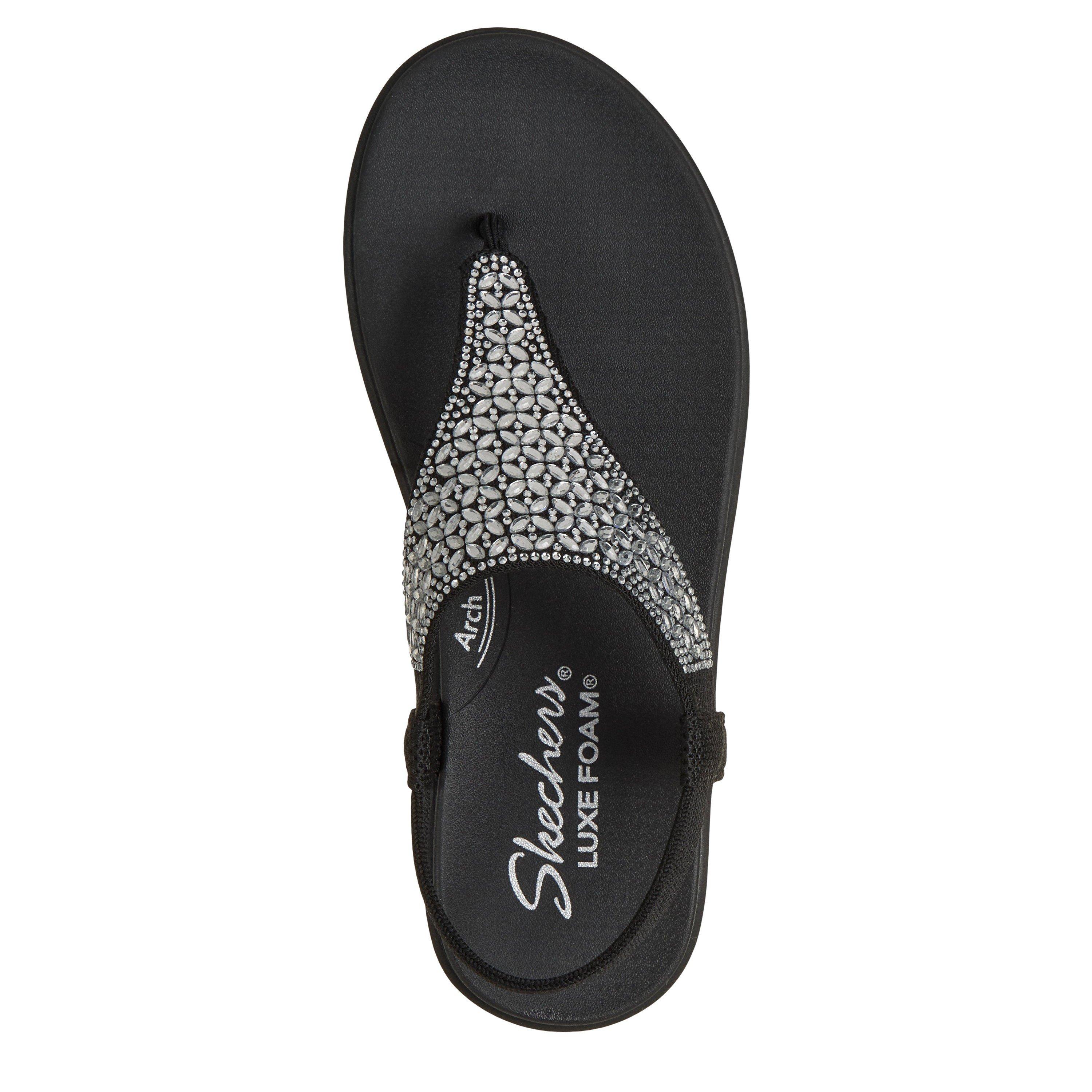 Schwarz - Skechers - Women's Med Luxe ME Flat Sandals - 5