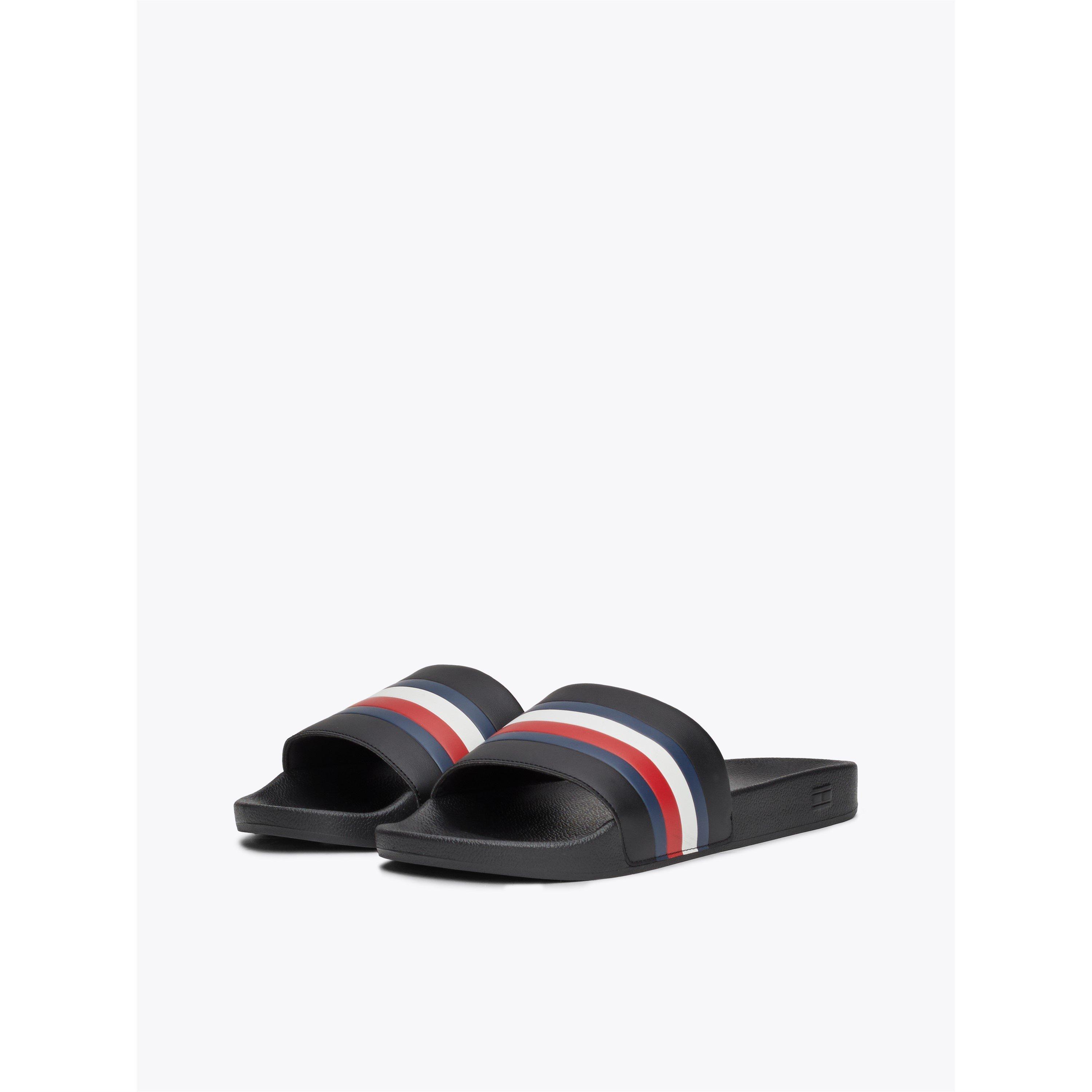 Black - Tommy Hilfiger - Men's Band Stripe Sliders - 4