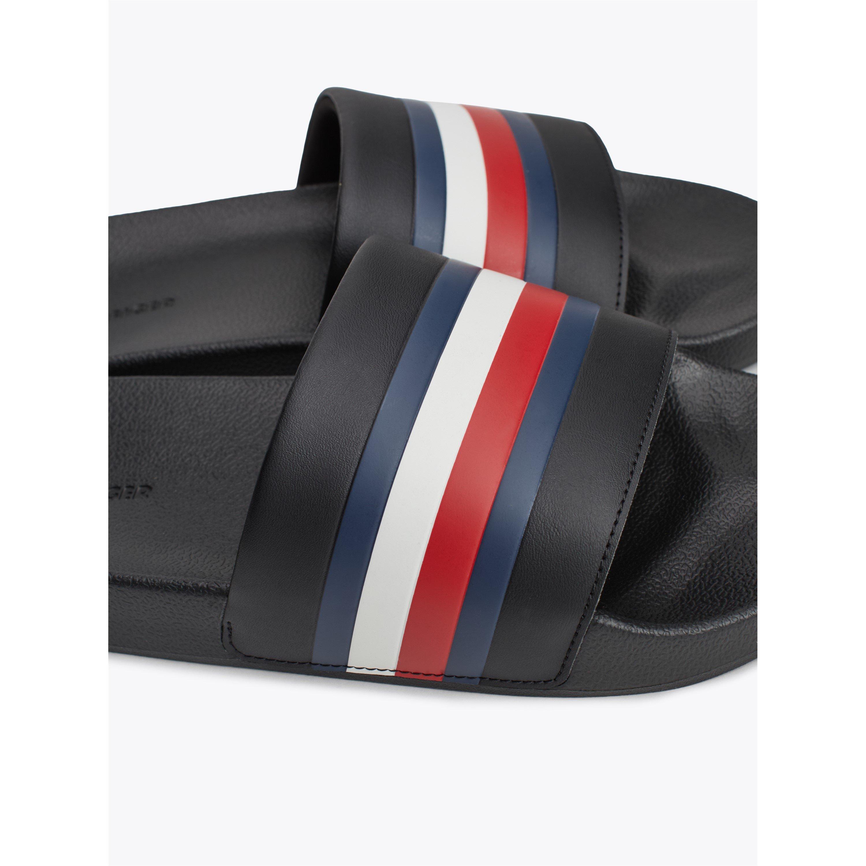Black - Tommy Hilfiger - Men's Band Stripe Sliders - 5