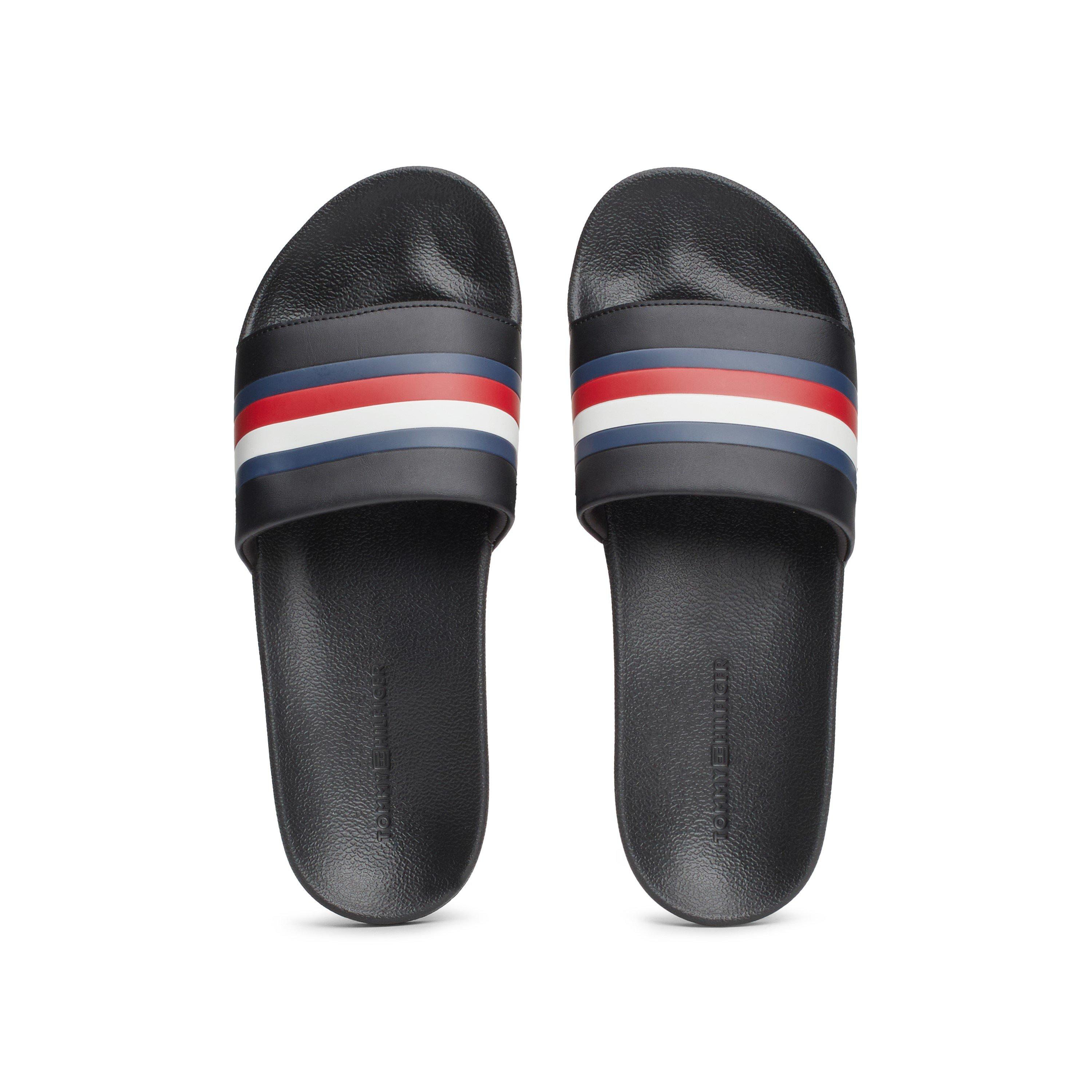 Black - Tommy Hilfiger - Men's Band Stripe Sliders - 6
