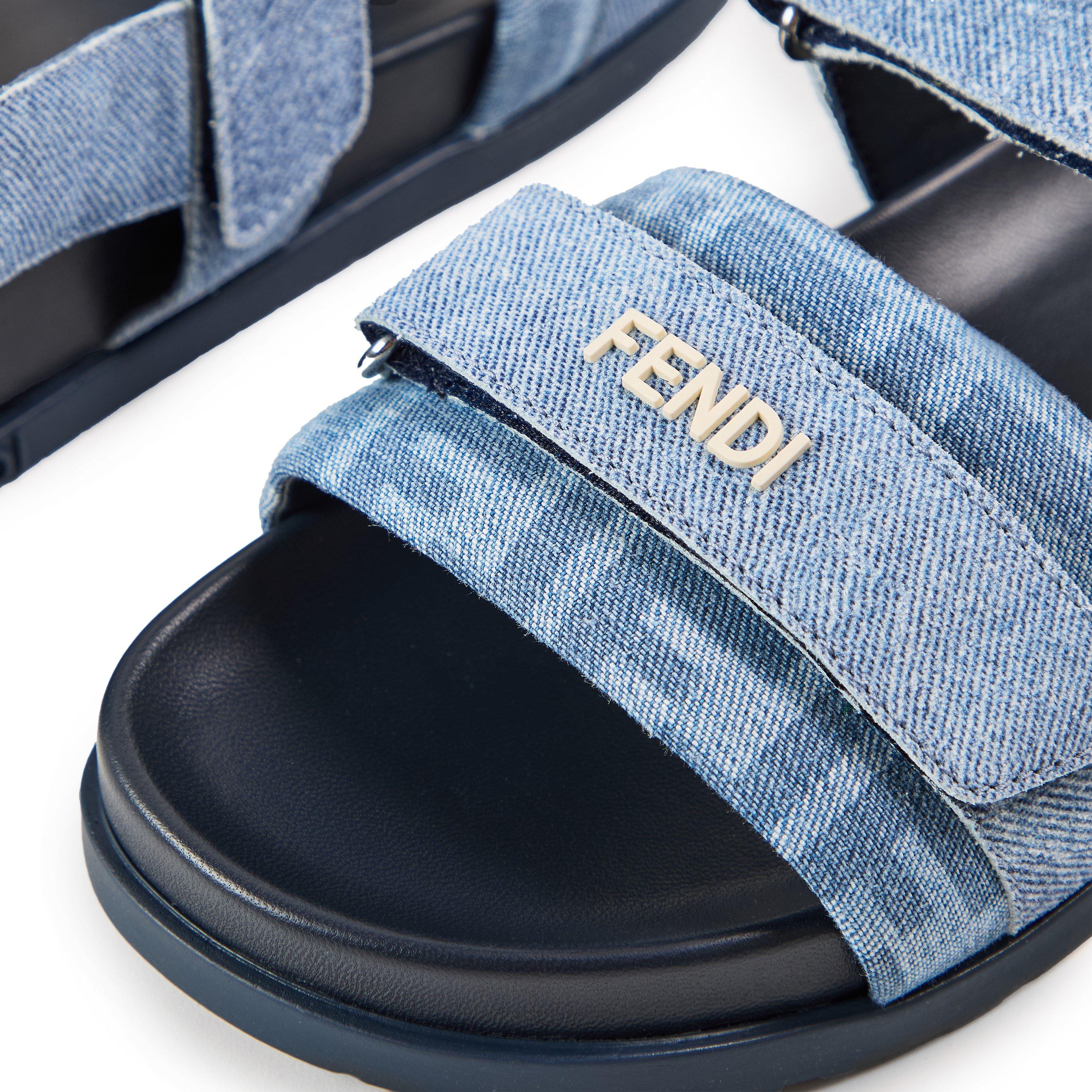 Denim F1V9P - Fendi - Kids' Flat Sandals - 3
