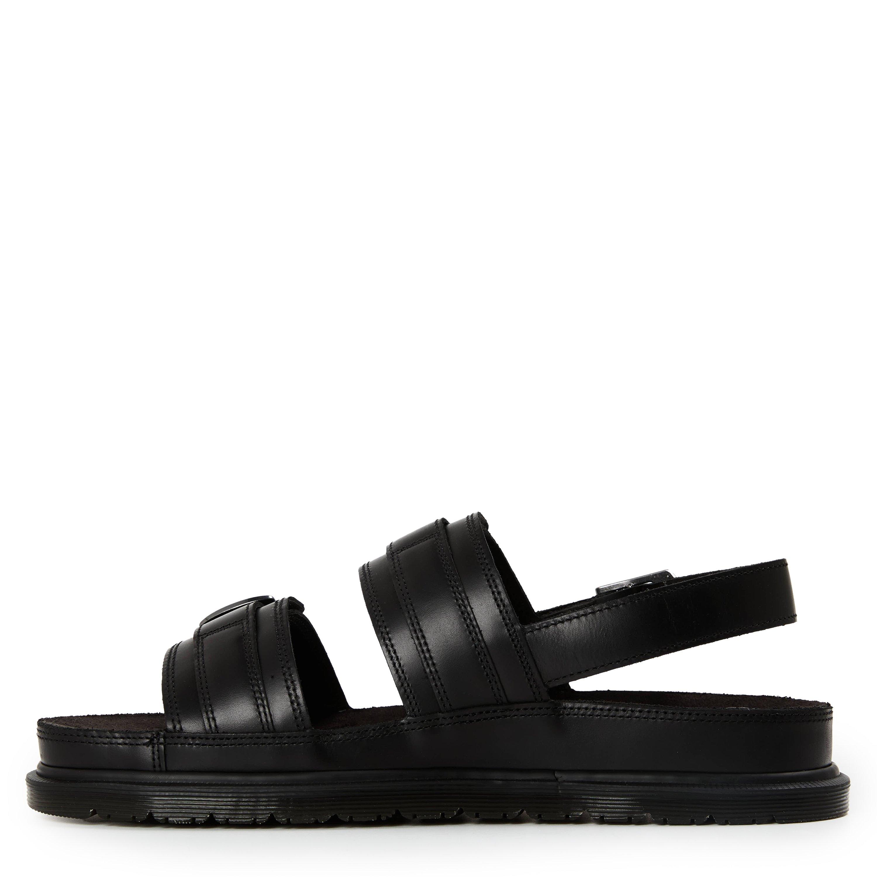 Black Orleans - Dr Martens - San Two Strap Leather Sandals - 2