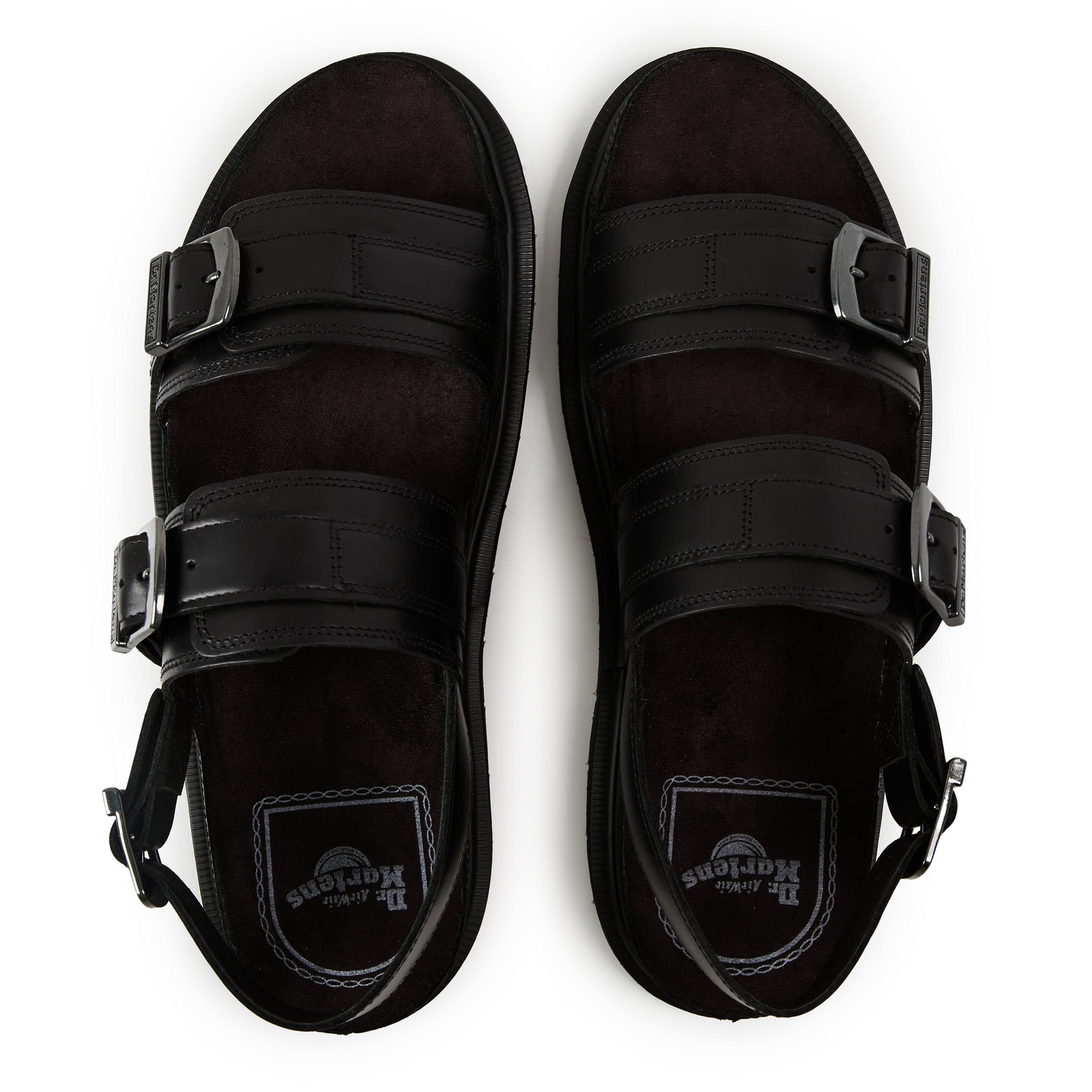 Black Orleans - Dr Martens - San Two Strap Leather Sandals - 4