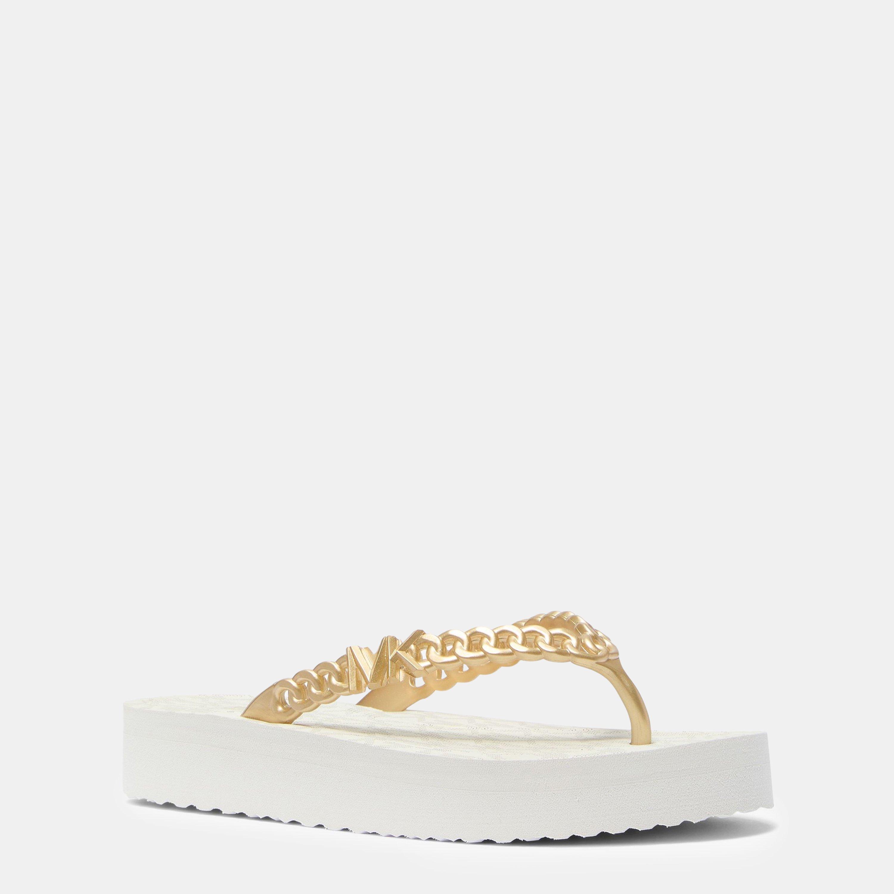 Cream - MICHAEL Michael Kors - Zaza Platform Flip Flops - 2
