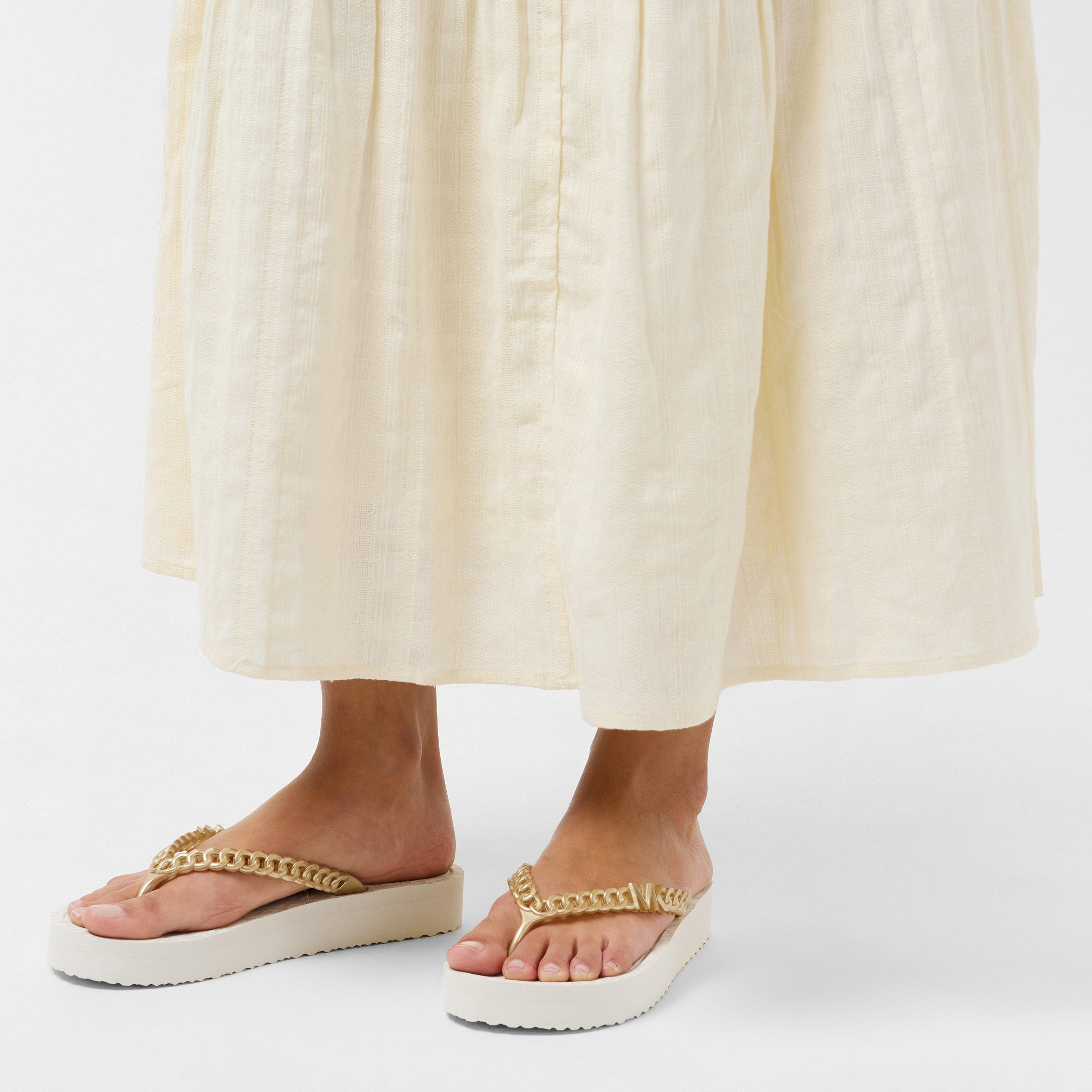 Cream - MICHAEL Michael Kors - Zaza Platform Flip Flops - 3
