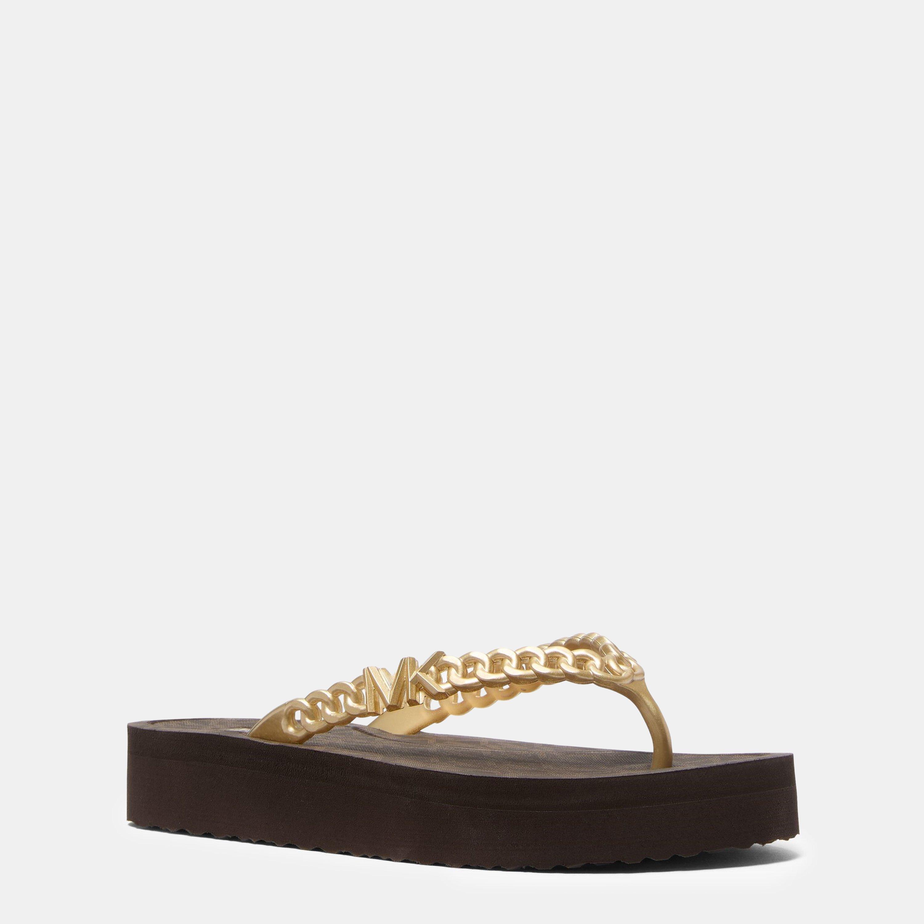 Brown - MICHAEL Michael Kors - Zaza Platform Flip Flops - 2