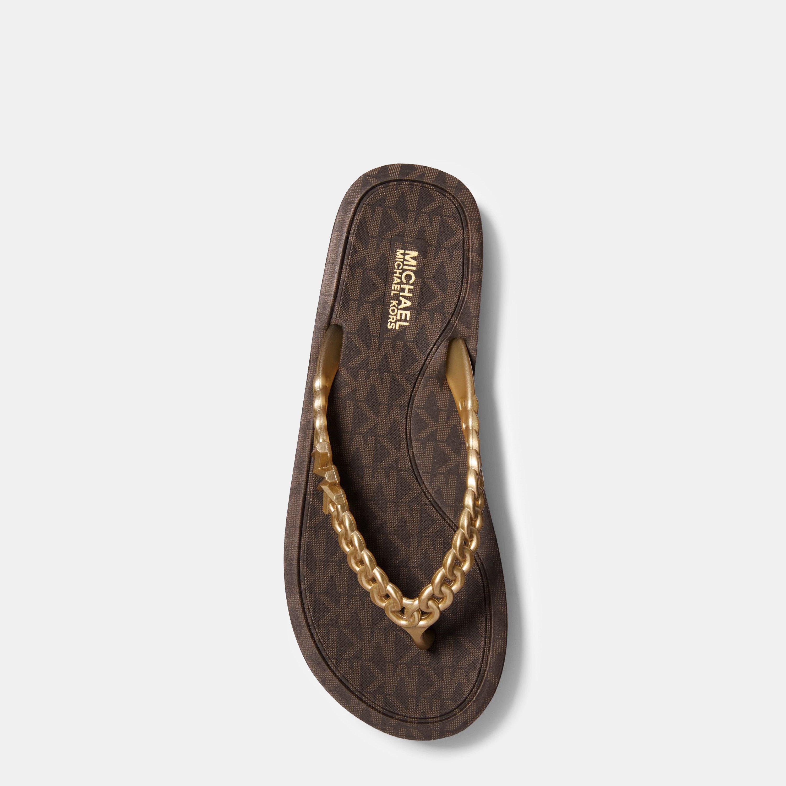 Brown - MICHAEL Michael Kors - Zaza Platform Flip Flops - 3
