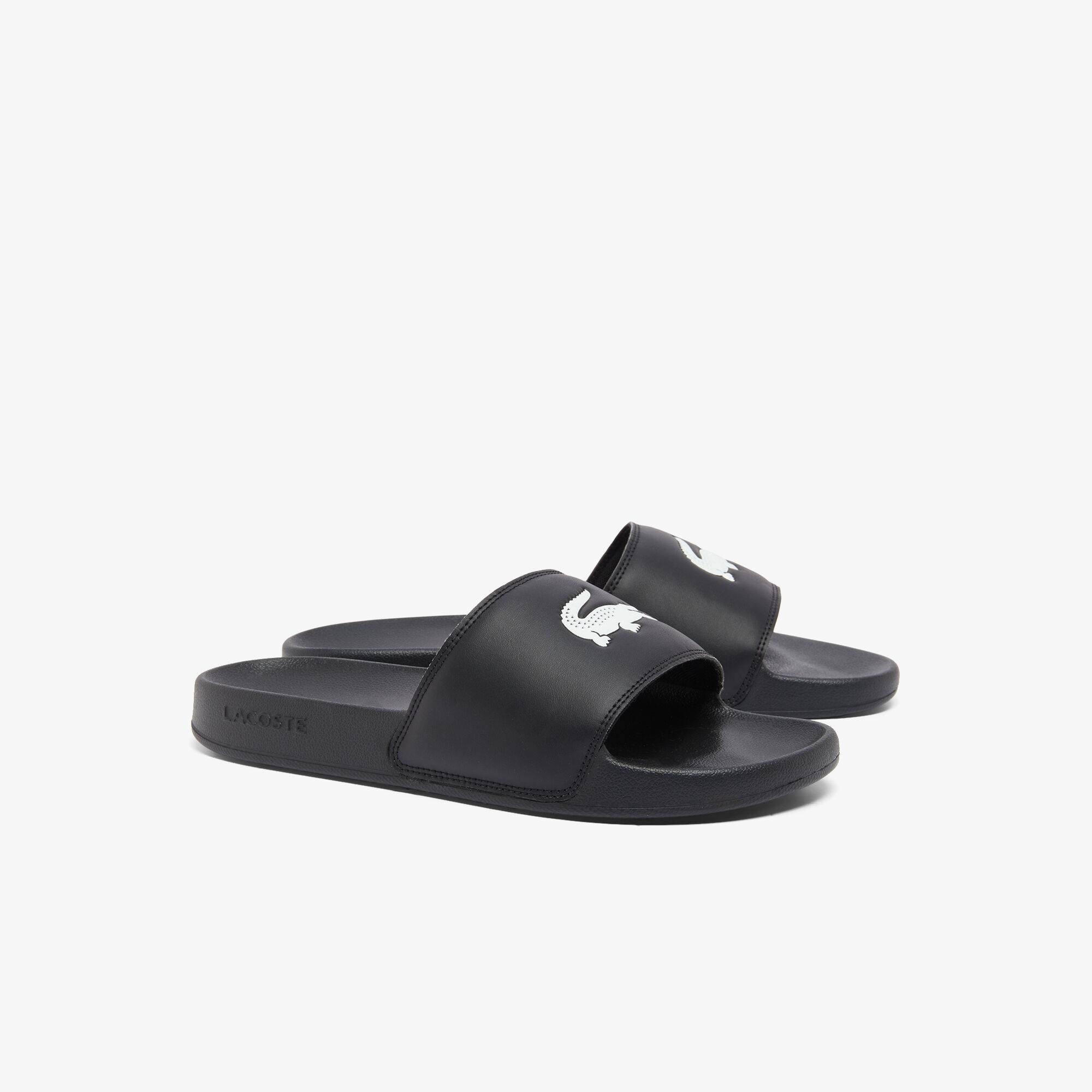 Lacoste Men's Serve Pool Slides - Black/White - 6 (40)