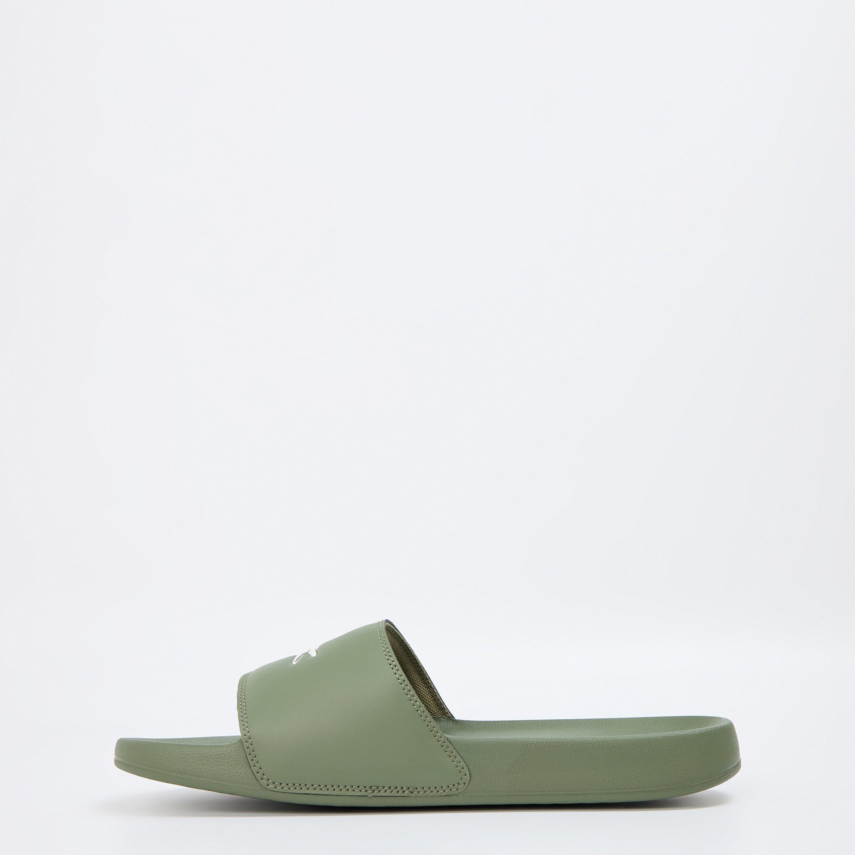Khaki/White - Lacoste - Men's Serve Pool Slides - 2