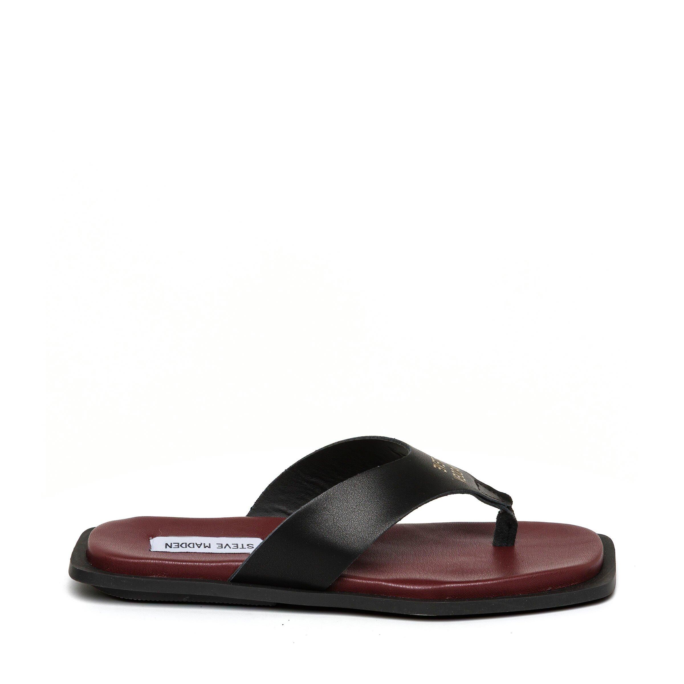 Steve Madden Women's Splash B Flip Flops - Black/Burgundy - 6 (39)