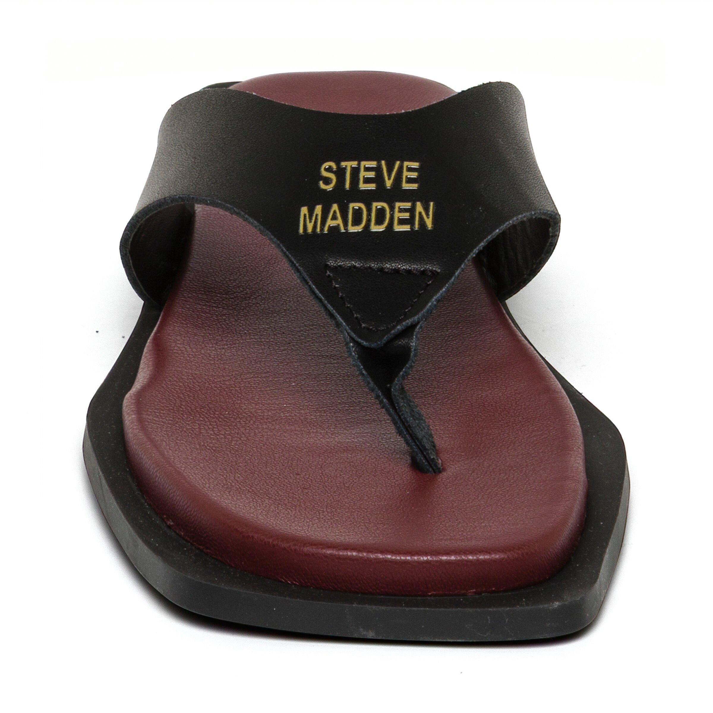 Black/Burgundy - Steve Madden - Women's Splash B Flip Flops - 3