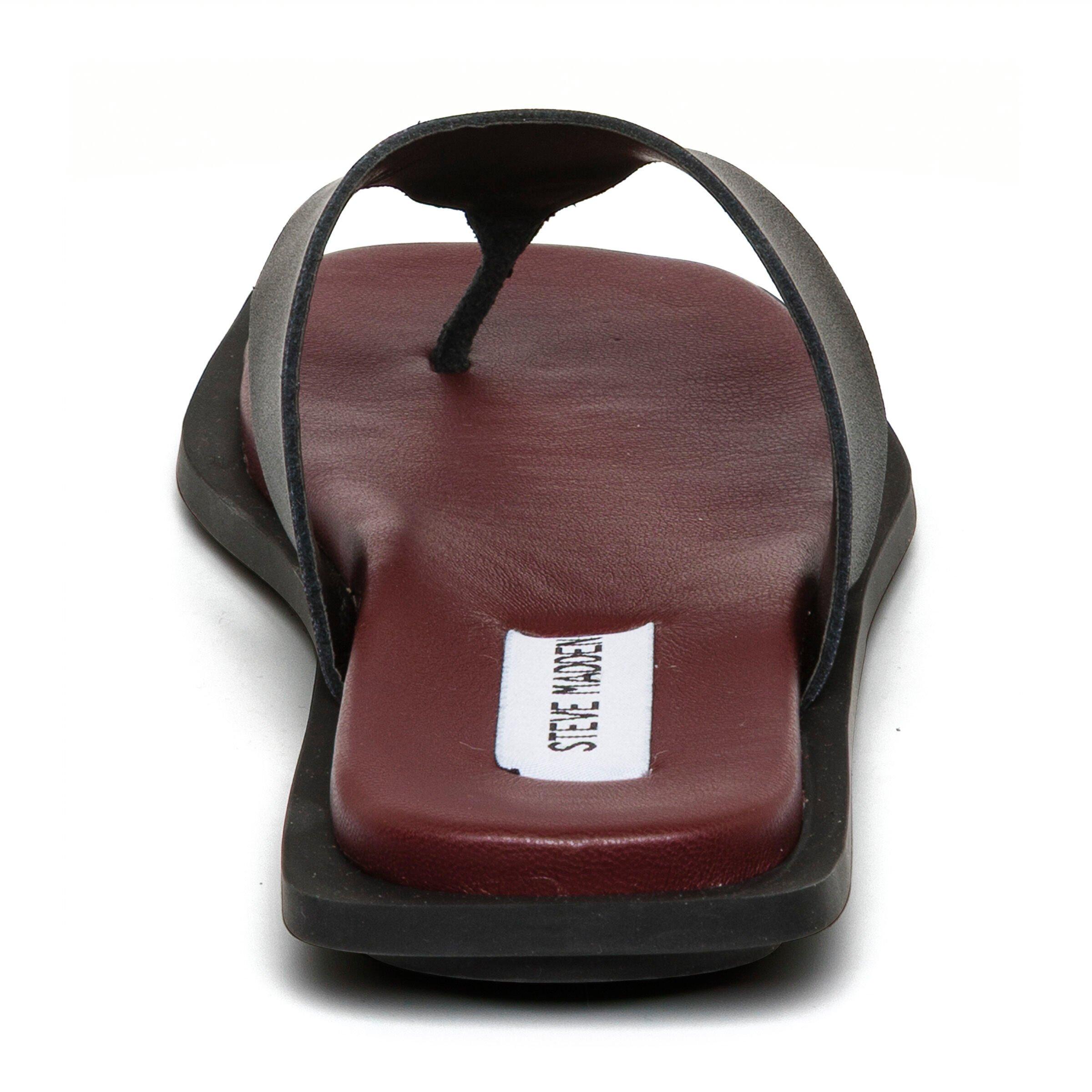 Black/Burgundy - Steve Madden - Women's Splash B Flip Flops - 4