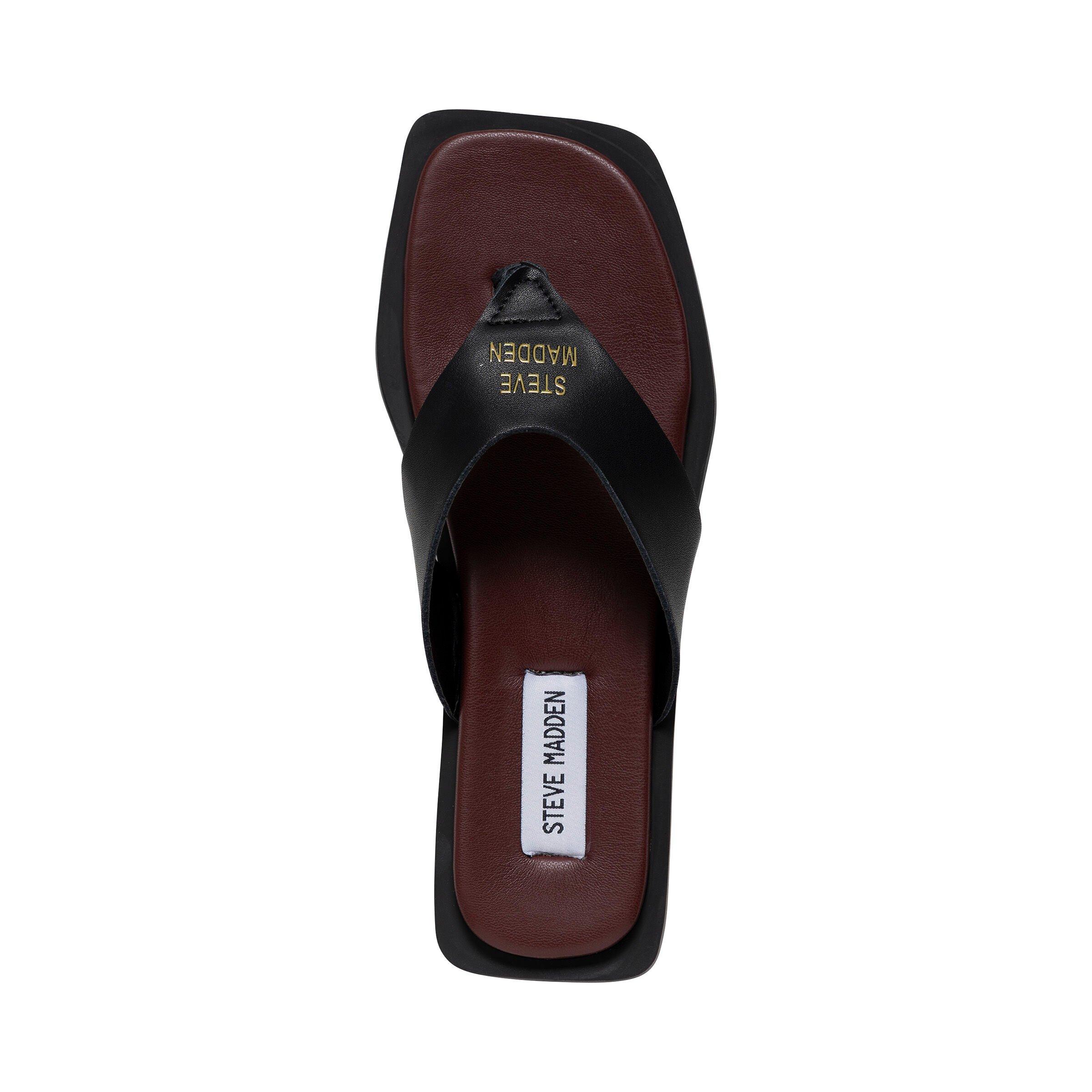 Black/Burgundy - Steve Madden - Women's Splash B Flip Flops - 5