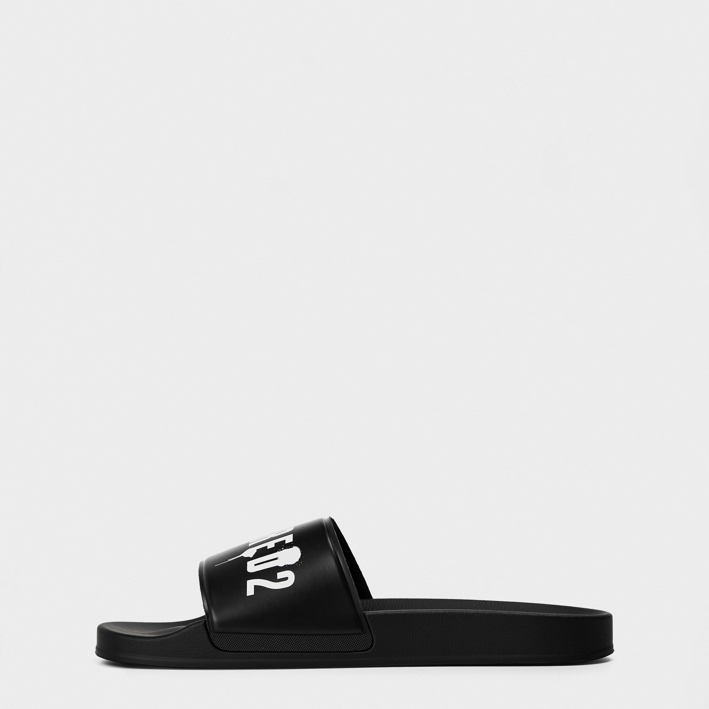 Black - DSquared2 - Spray Sliders - 2