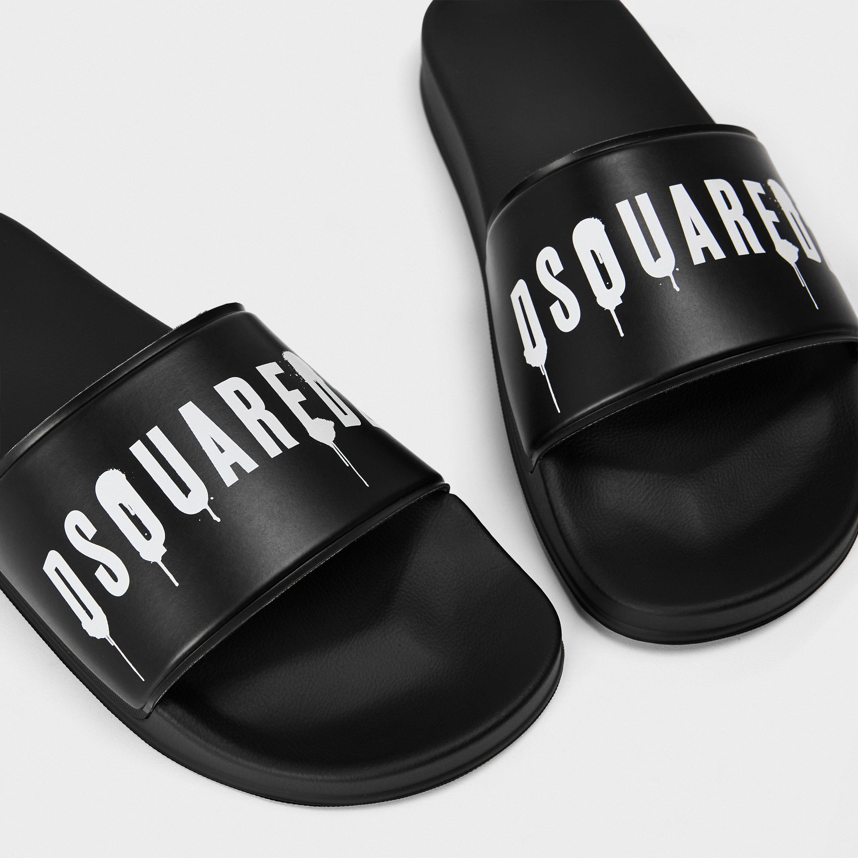 Black - DSquared2 - Spray Sliders - 4