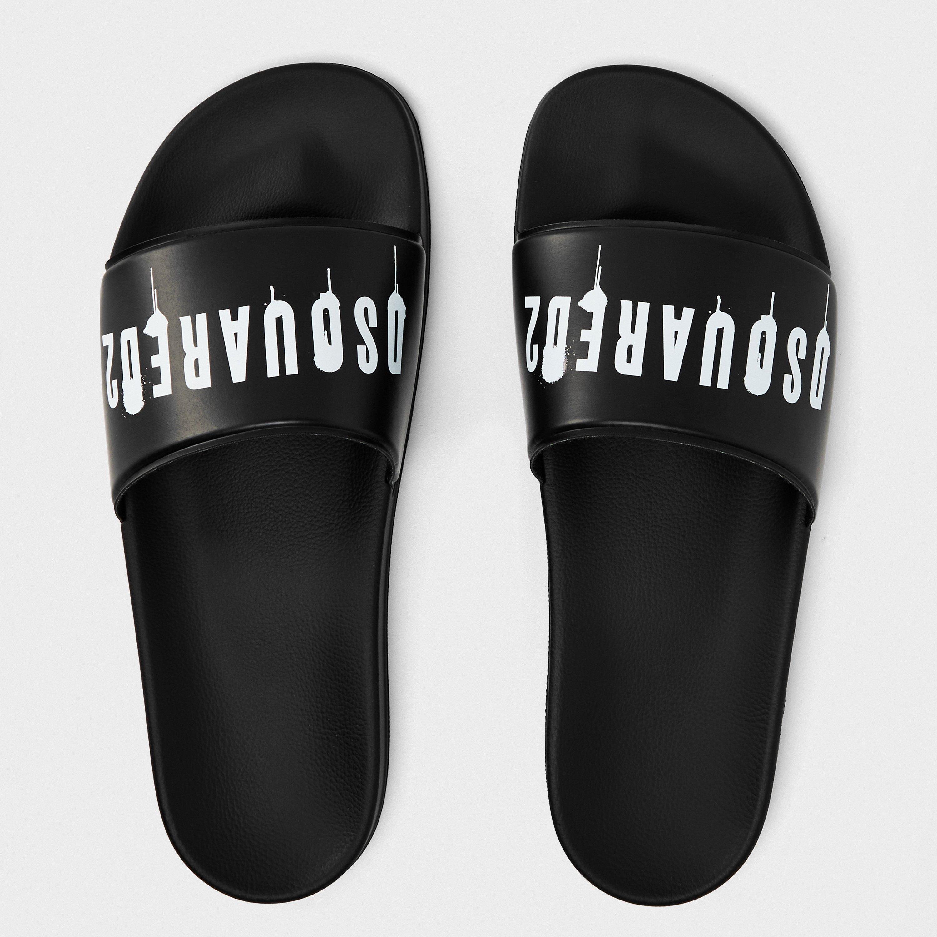 Black - DSquared2 - Spray Sliders - 5