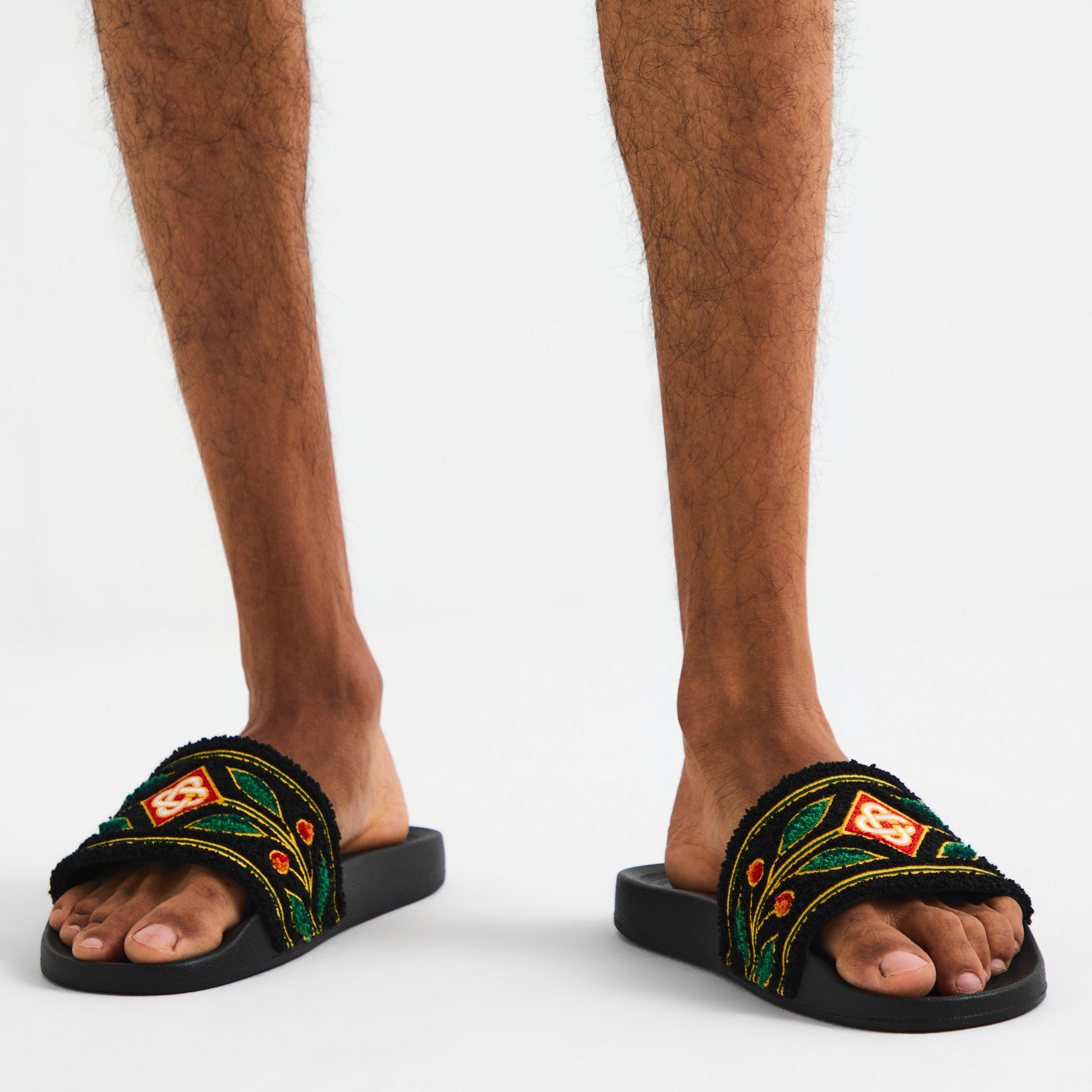 Black - Casablanca - Men's Logo Pool Sliders - 3