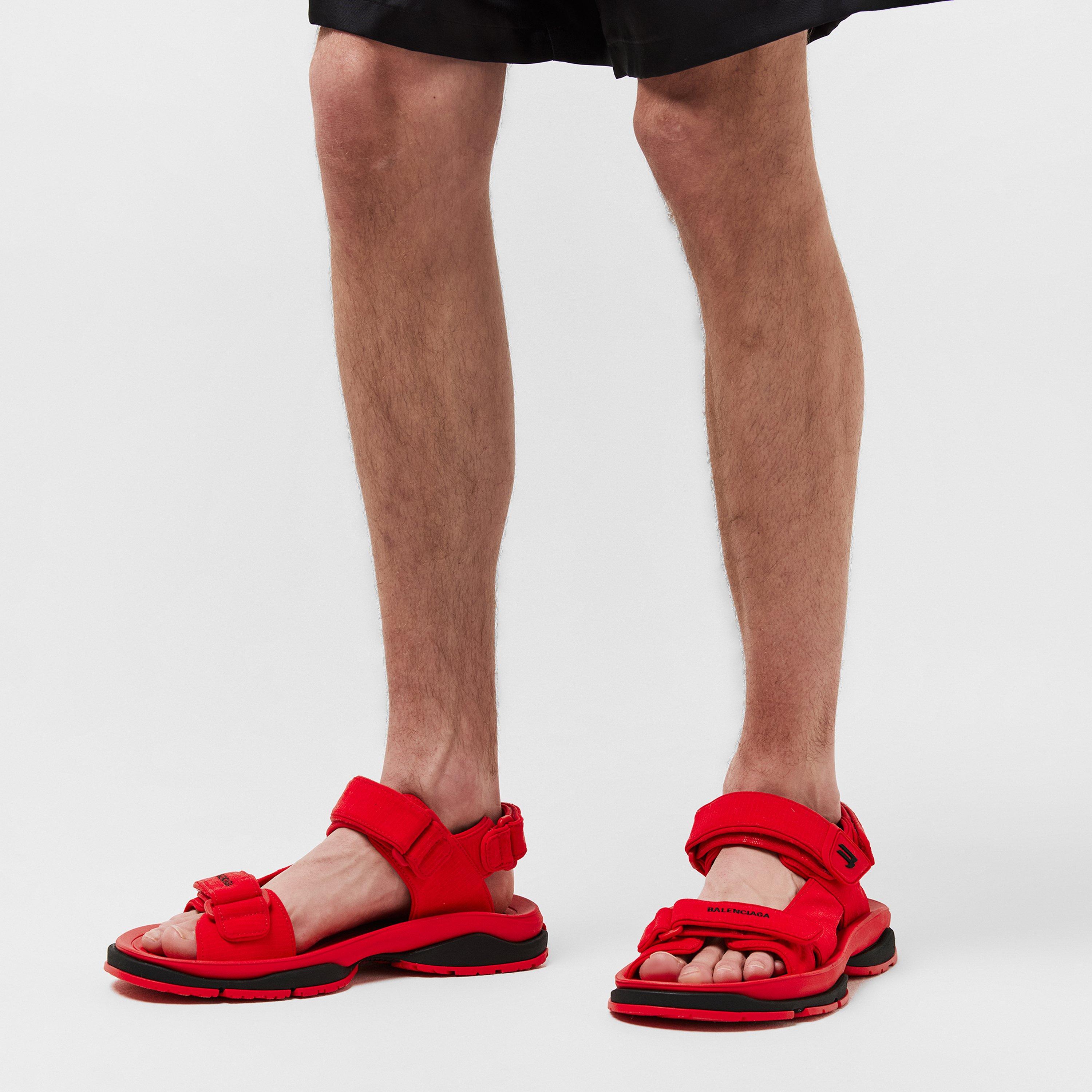 Red/Black - Balenciaga - Men's Flat Sandals - 3
