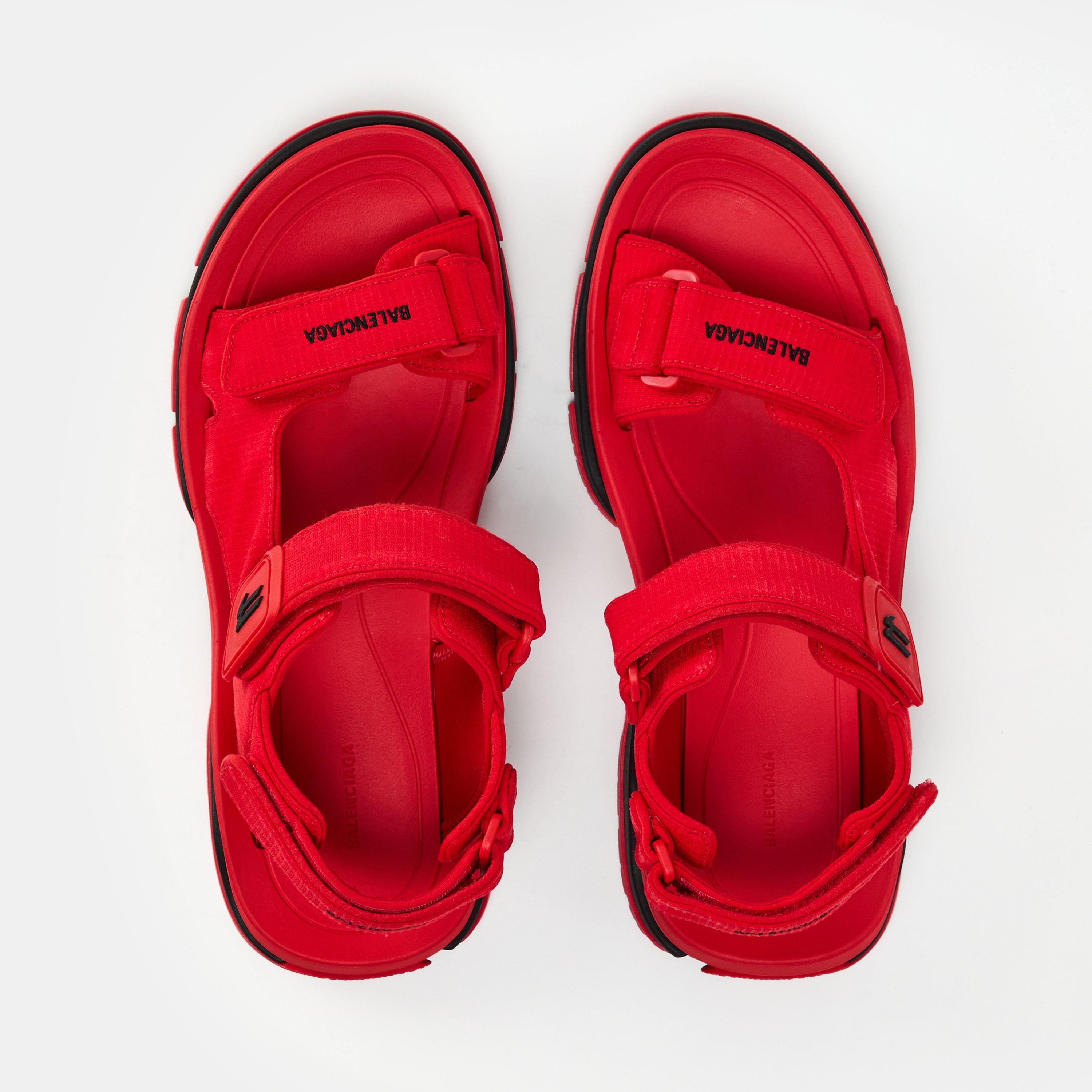 Red/Black - Balenciaga - Men's Flat Sandals - 5