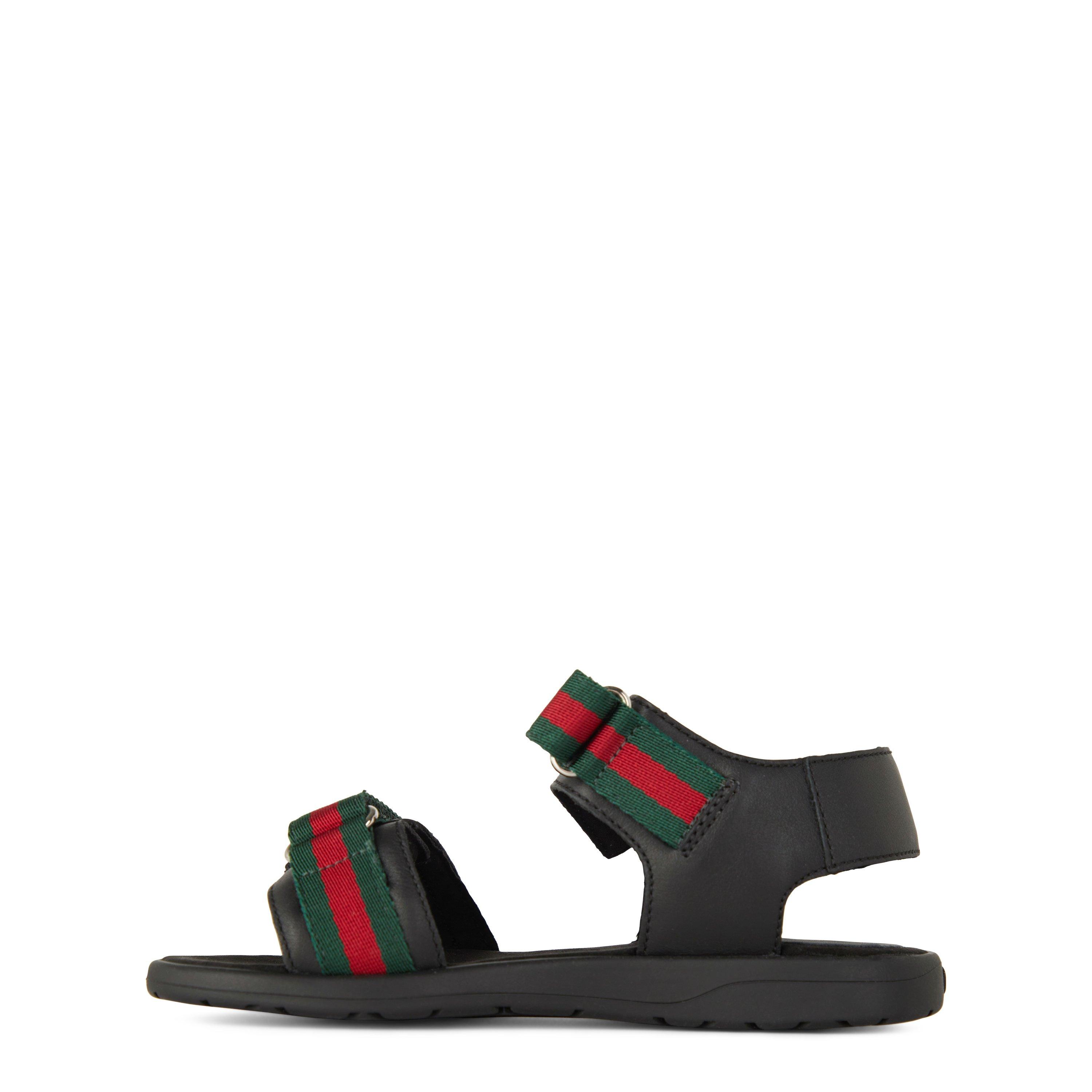 Black 1060 - Gucci - Boys' Webbed Leather Sandals - 2
