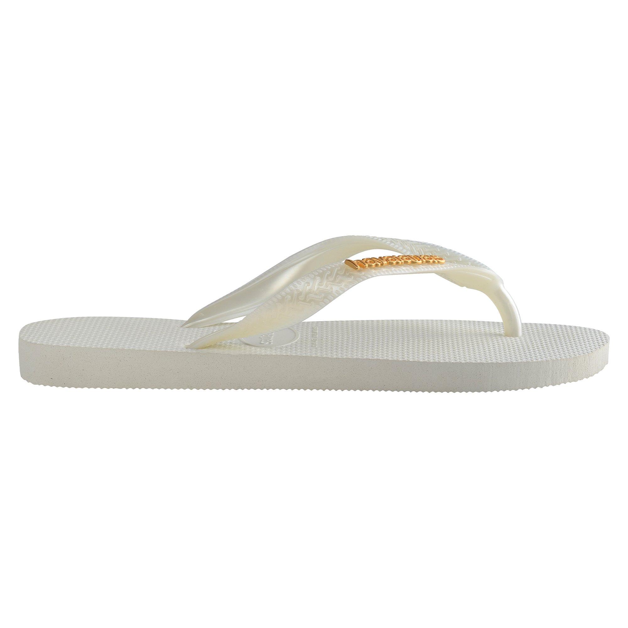 White - Havaianas - Logo Metallic Flip Flops - 3